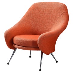 Marco Zanuso for Arflex 'Martingala' Easy Chair in Coral Red Upholstery