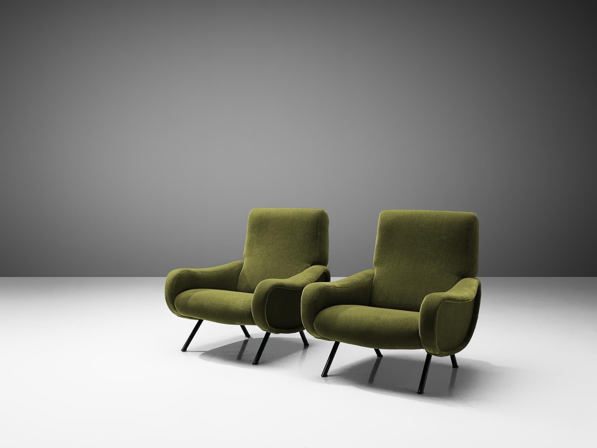 Italian Marco Zanuso for Arflex Pair of 'Lady' Armchairs For Sale