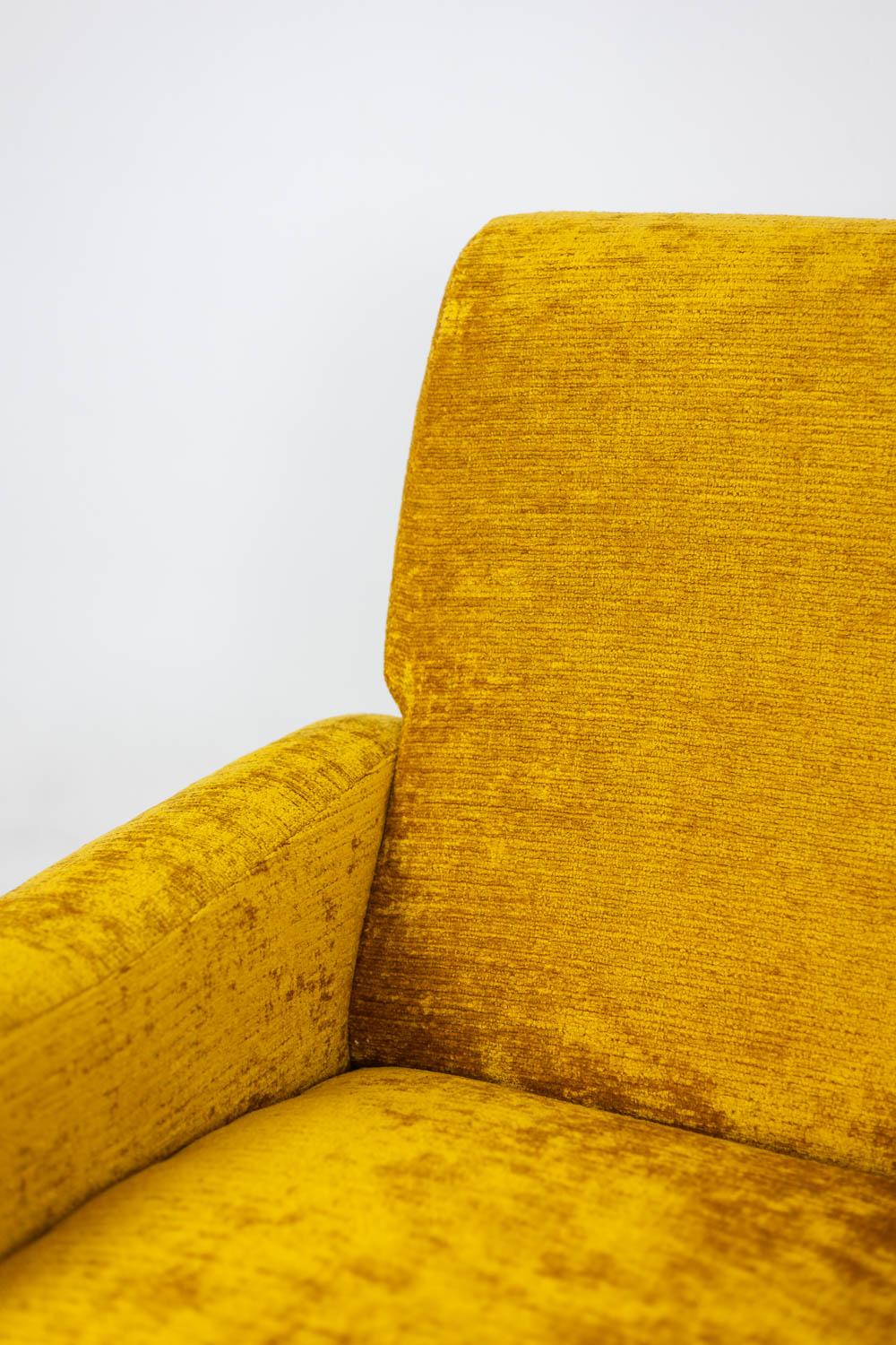Marco Zanuso per Artflex. Poltrone in ottone giallo e dorato. 1950s. in vendita 4
