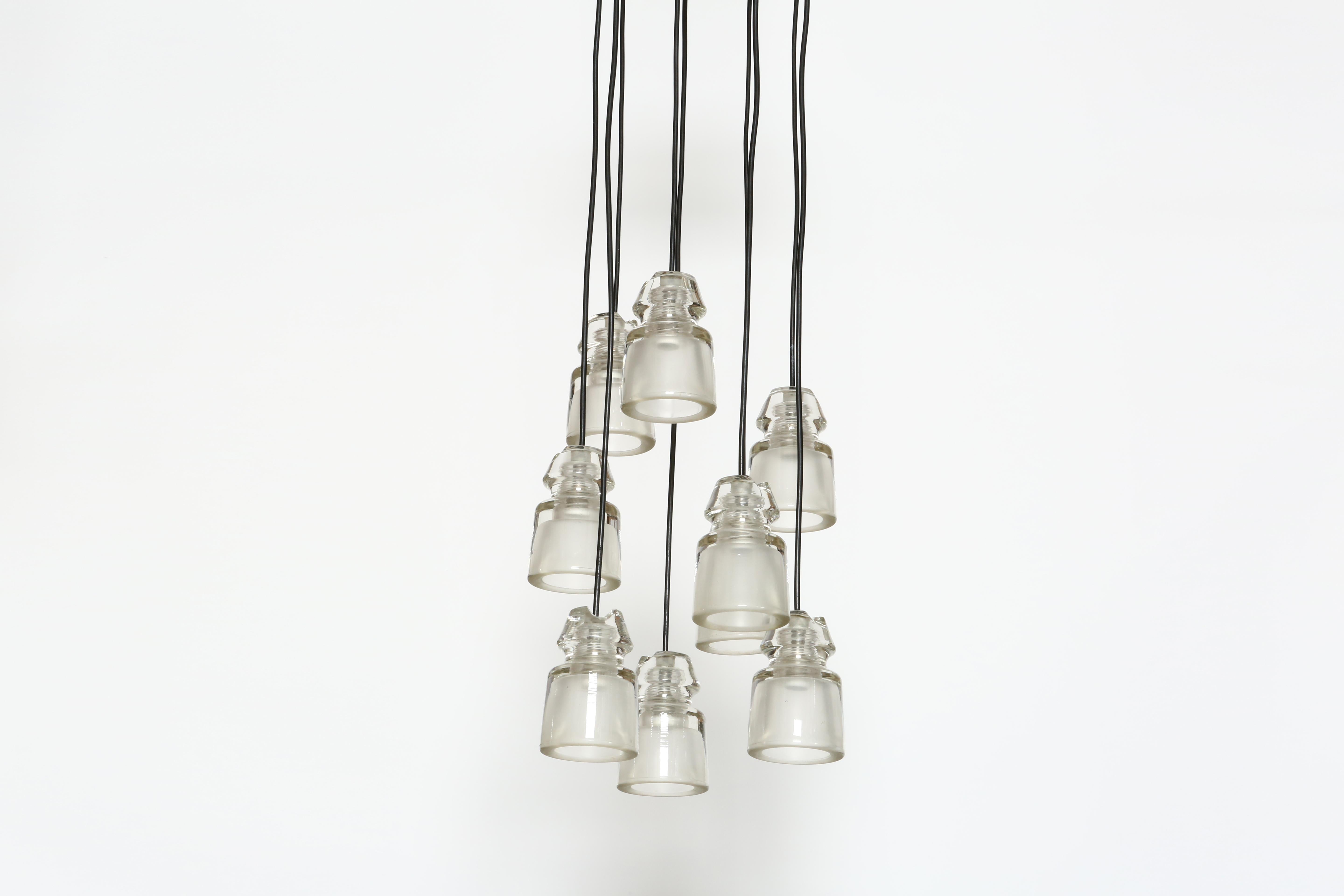 Metà XX secolo Lampadario a cascata Marco Zanuso per Oluce, Italia 1960 in vendita