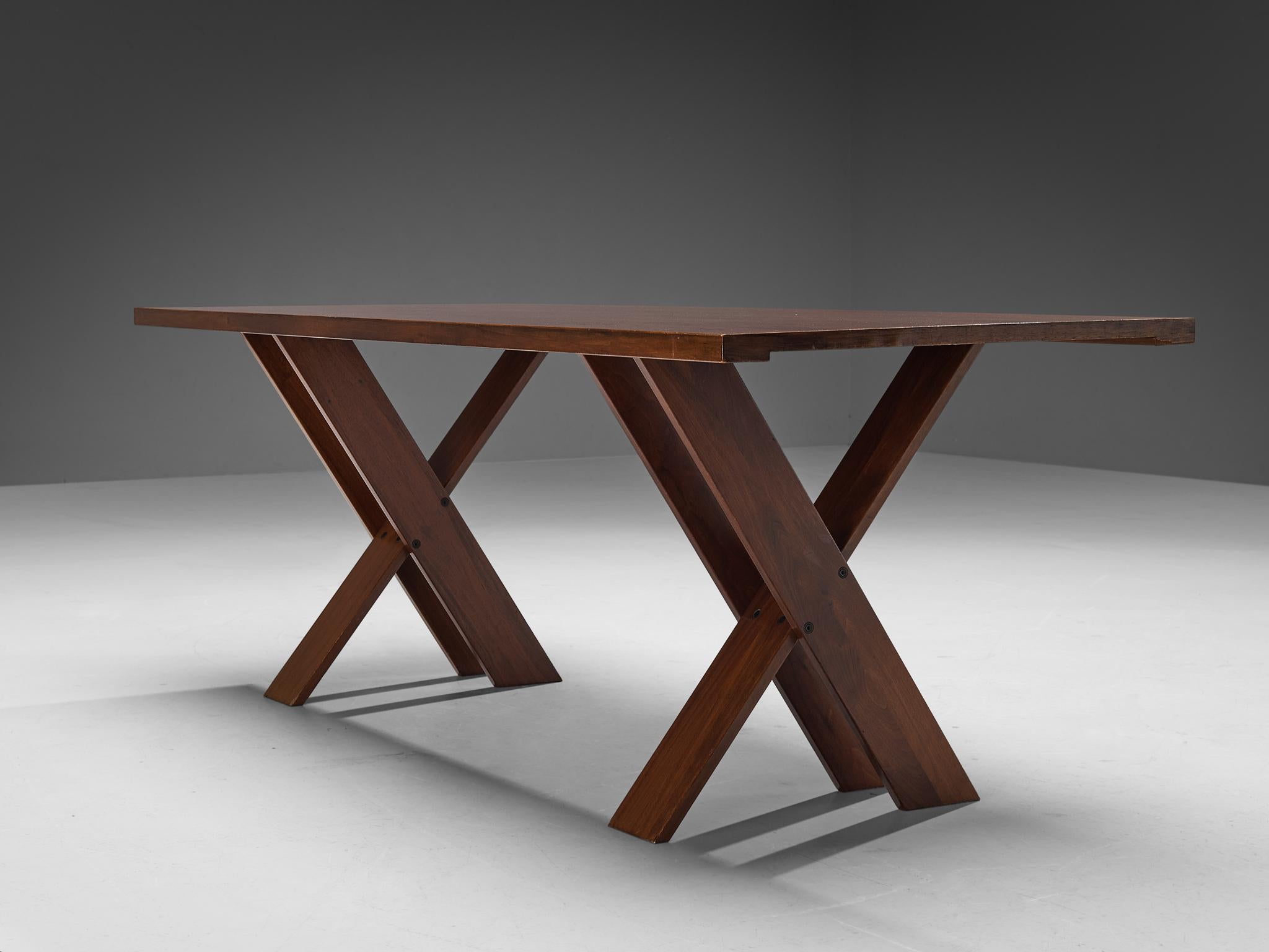 Late 20th Century Marco Zanuso for Poggi Dining Table in Walnut