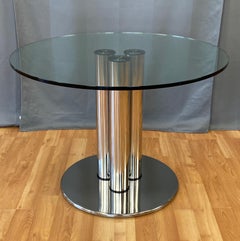 Marco Zanuso for Zanotta 2532 Marcuso Steel and Glass Dining Table, 1970