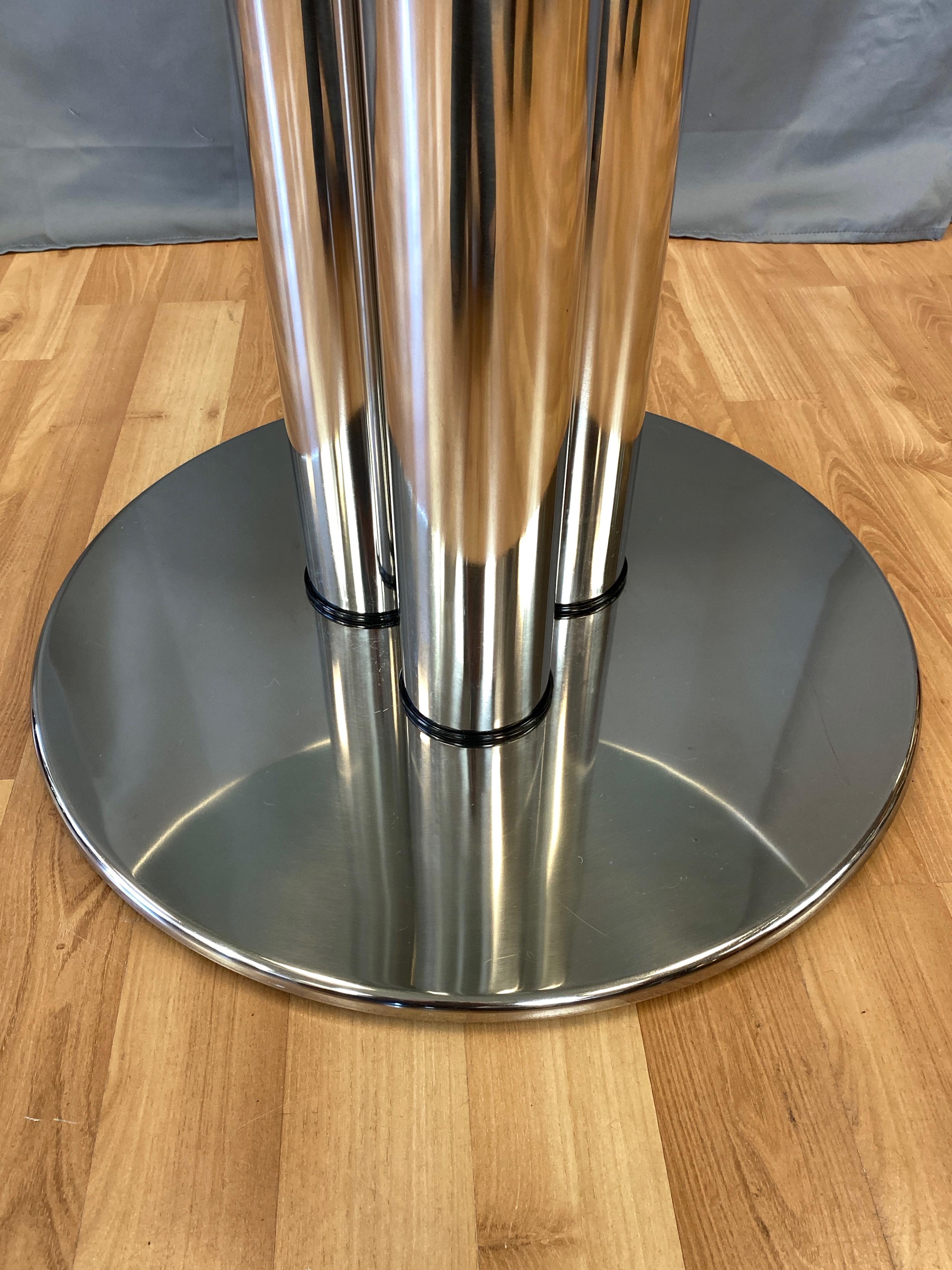 Stainless Steel Marco Zanuso for Zanotta 2532 Marcuso Steel and Glass Dining Table, 1970