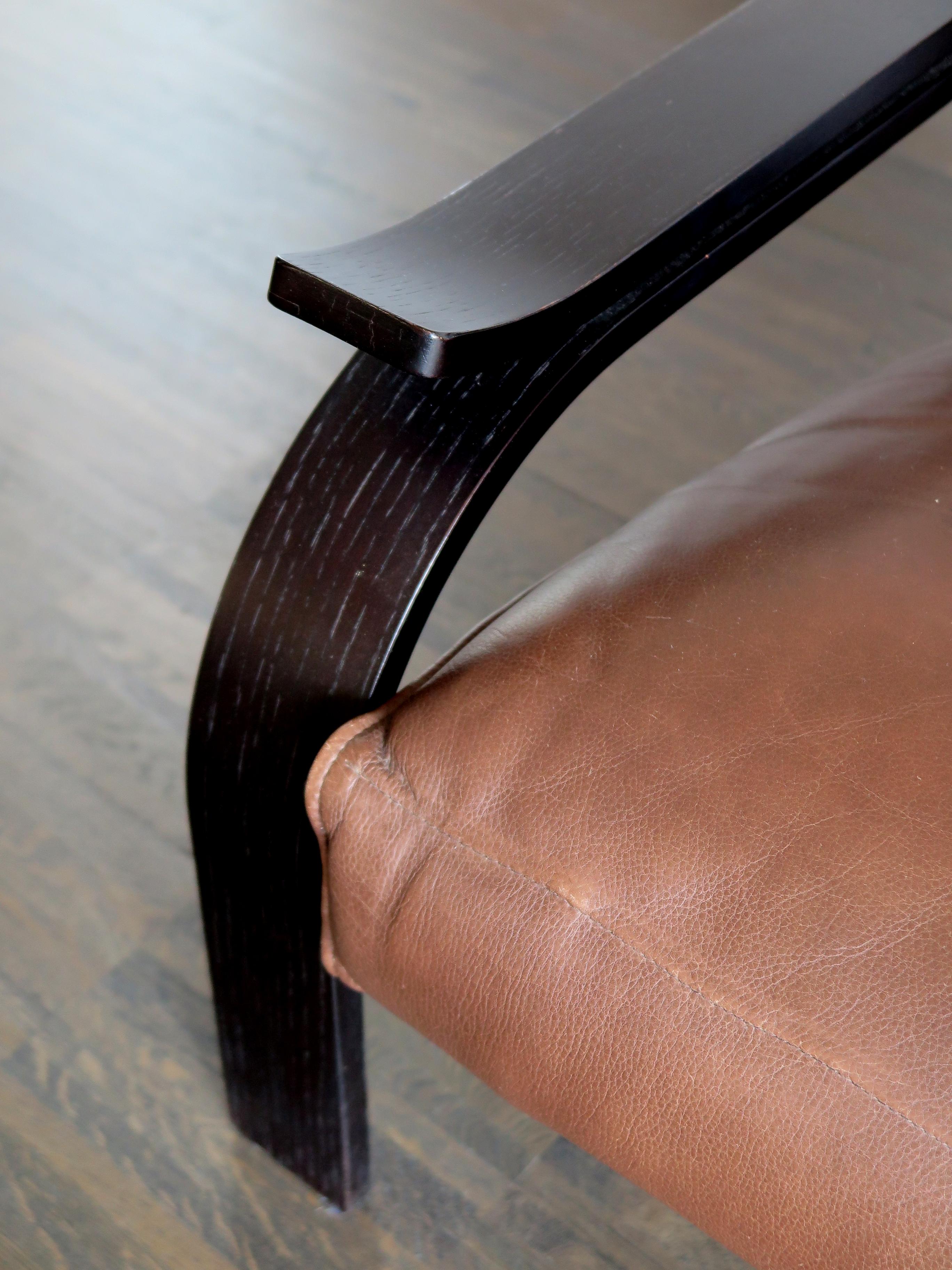 Marco Zanuso Italian Leather and Wood 
