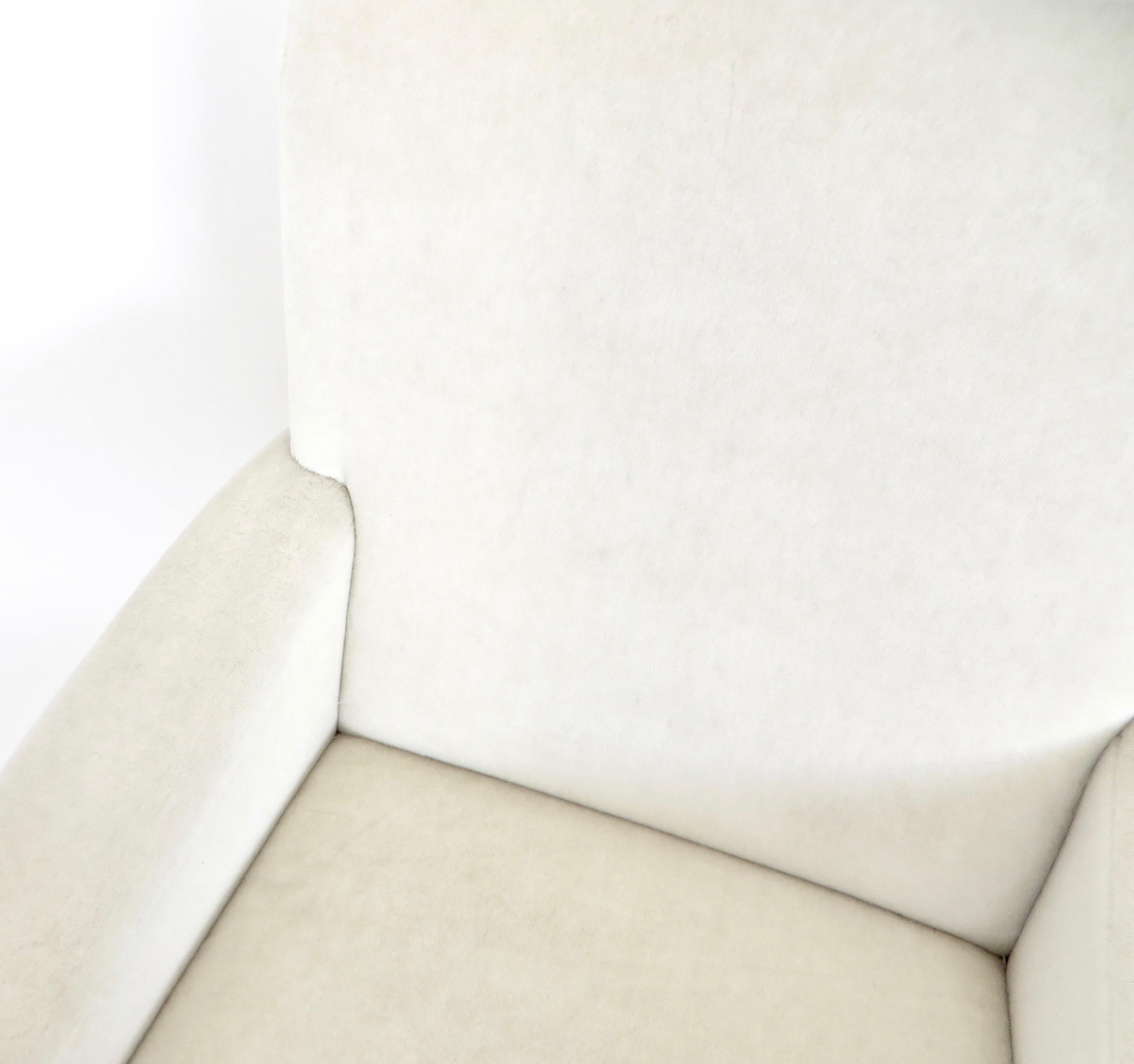 Marco Zanuso Lady Chair Italian Lounge by Arflex Cream Alpaca Mohair Fabric 3
