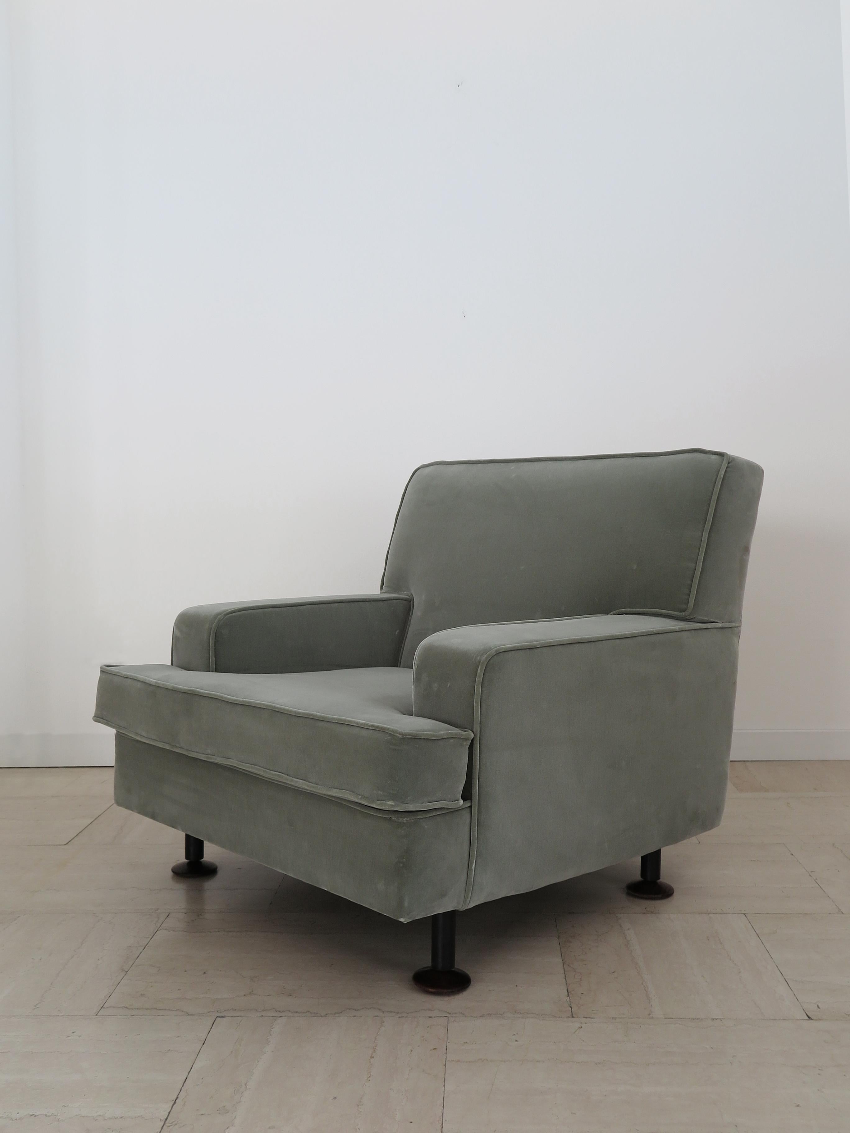Marco Zanuso Italian Midcentury Velvet 
