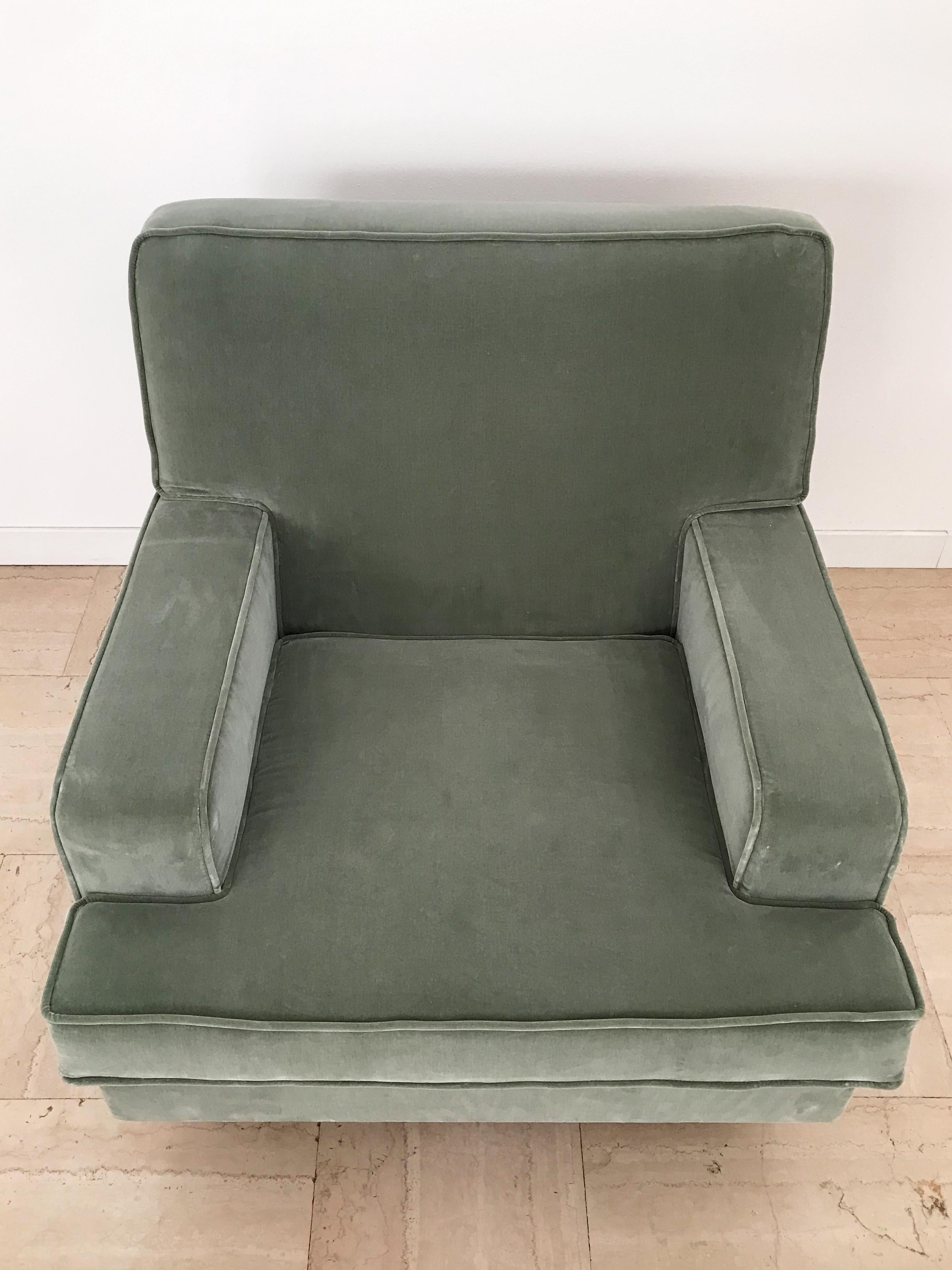 Marco Zanuso Italian Midcentury Velvet 