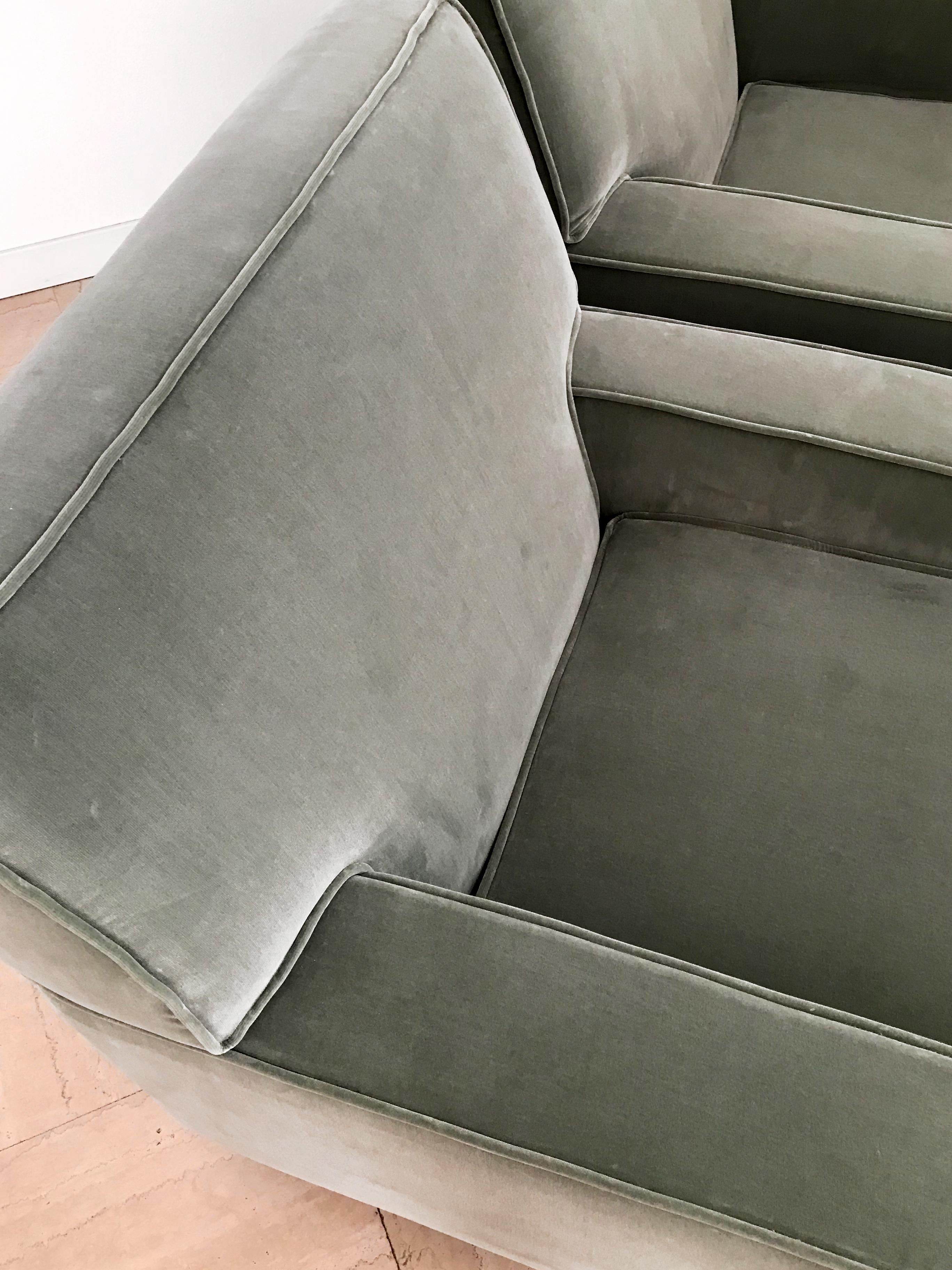 Marco Zanuso Italian Midcentury Velvet 