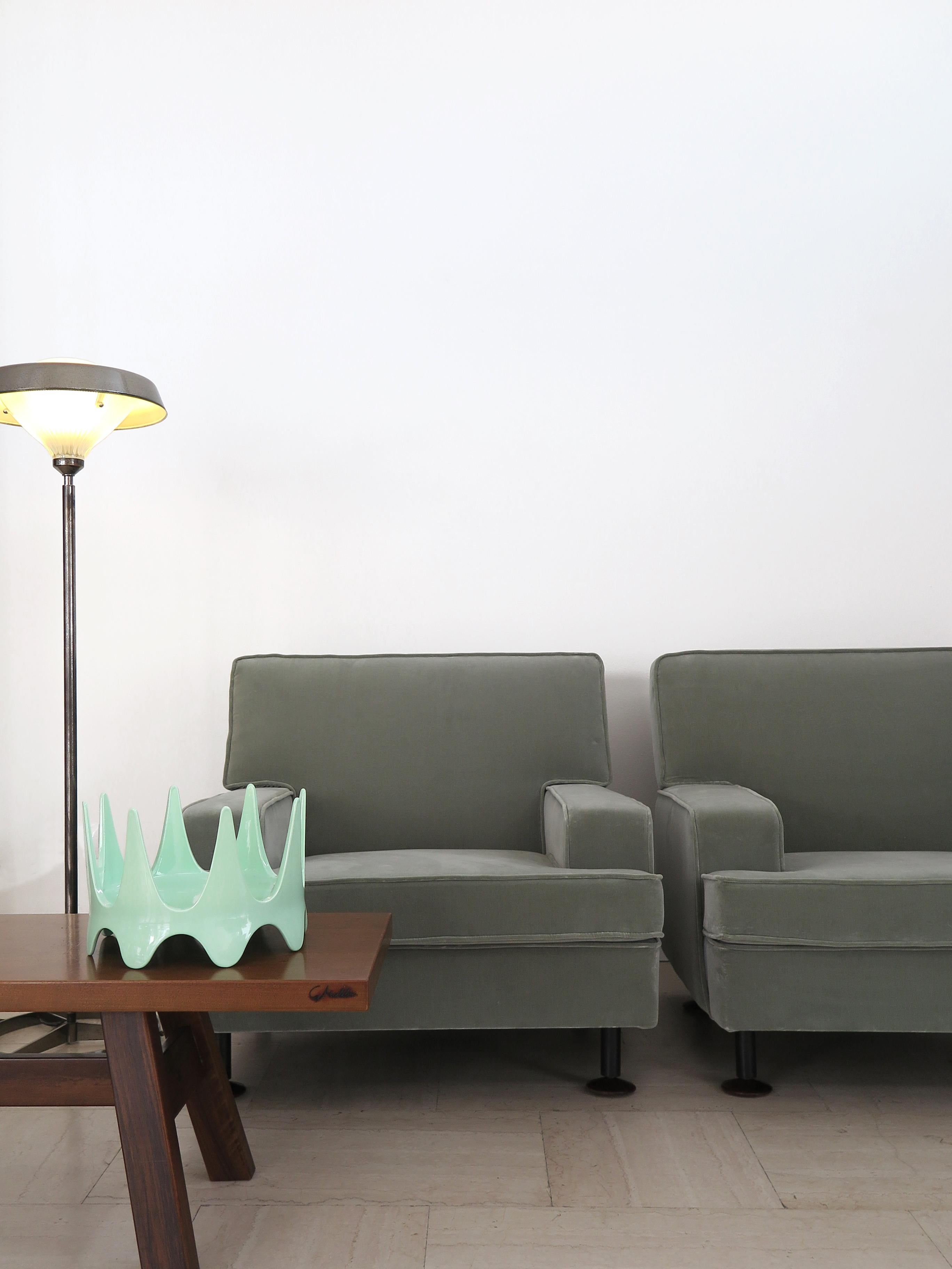 Mid-Century Modern Marco Zanuso Italian Midcentury Velvet 