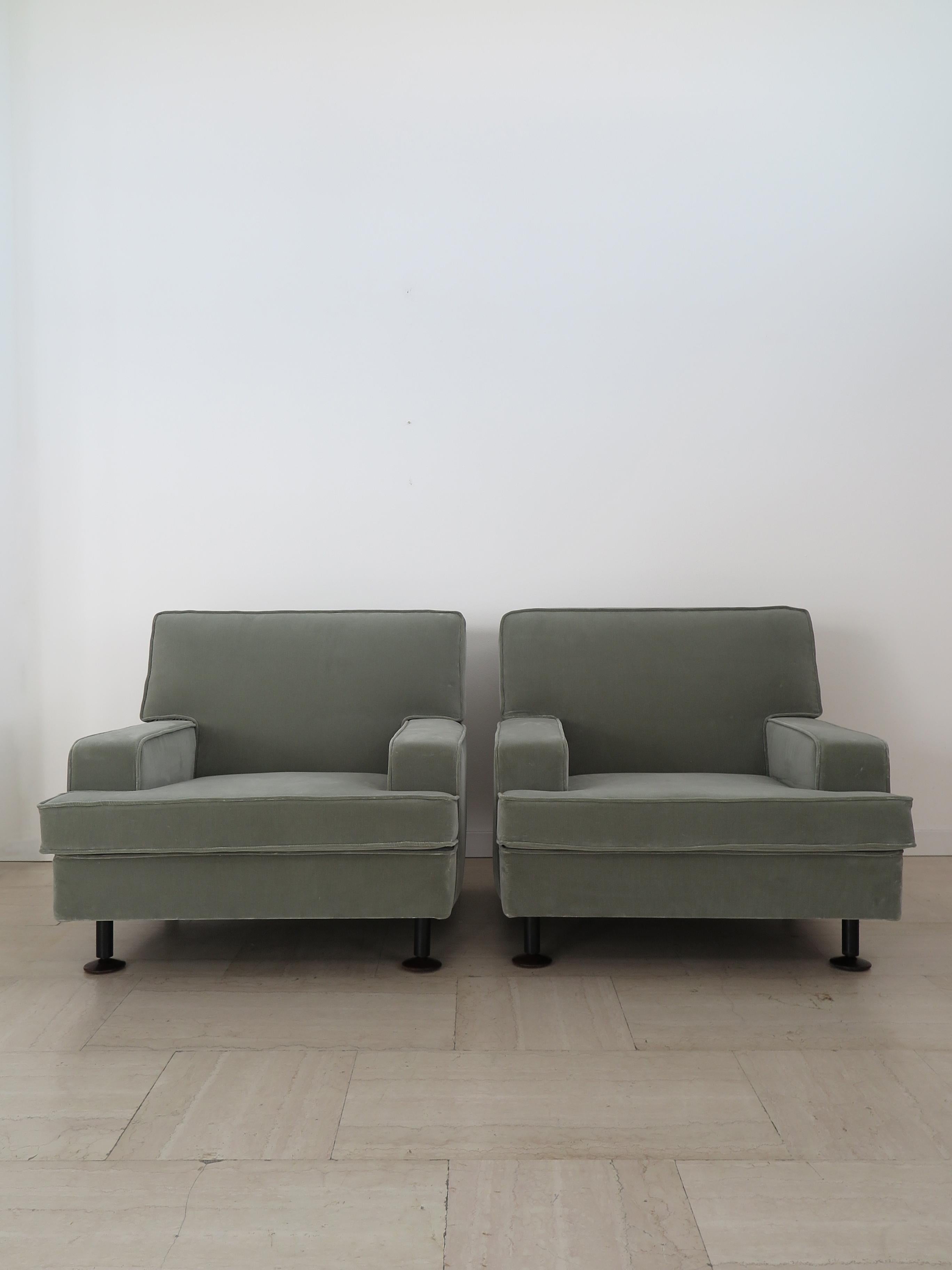 Marco Zanuso Italian Midcentury Velvet 