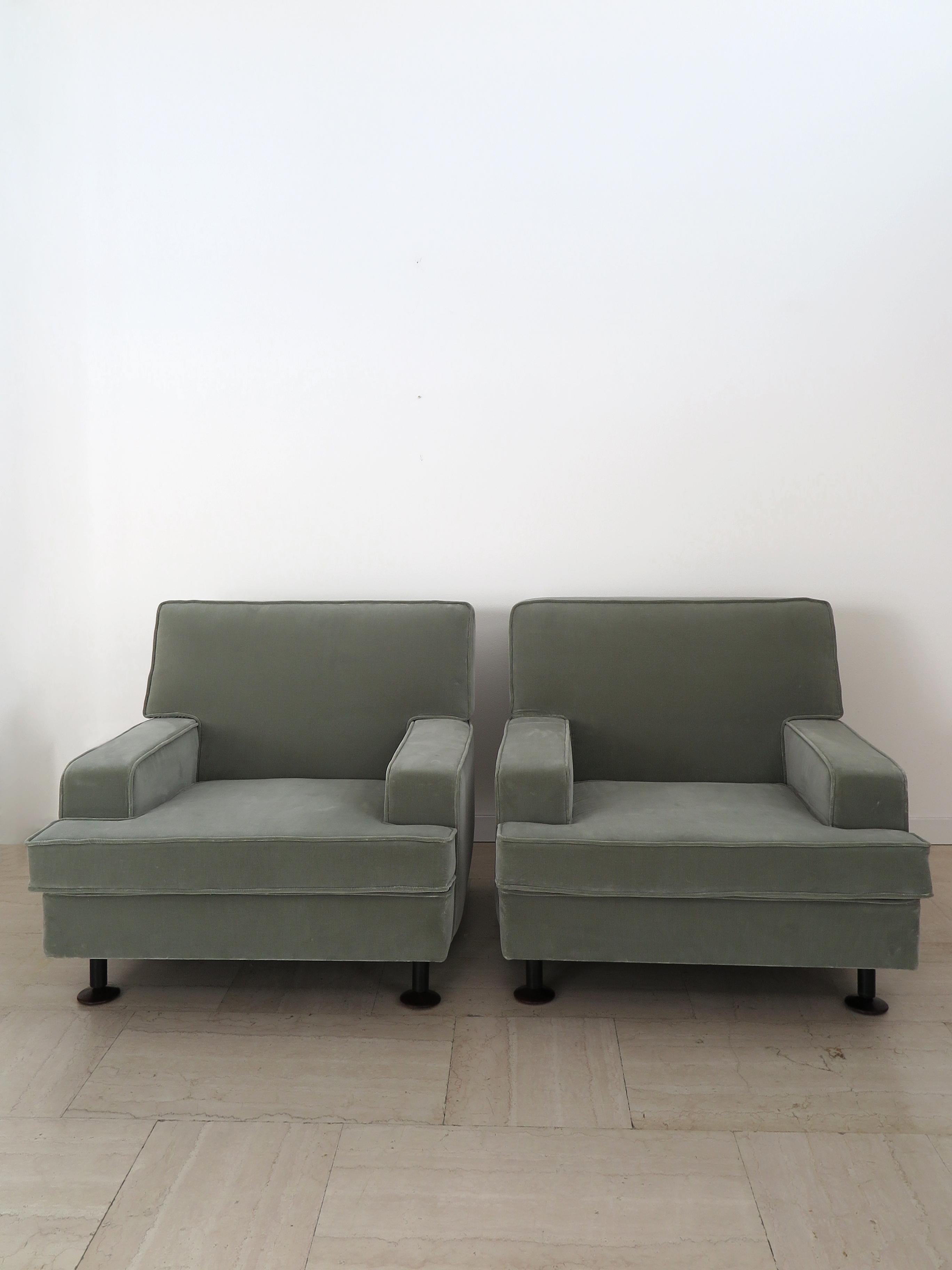 Mid-20th Century Marco Zanuso Italian Midcentury Velvet 