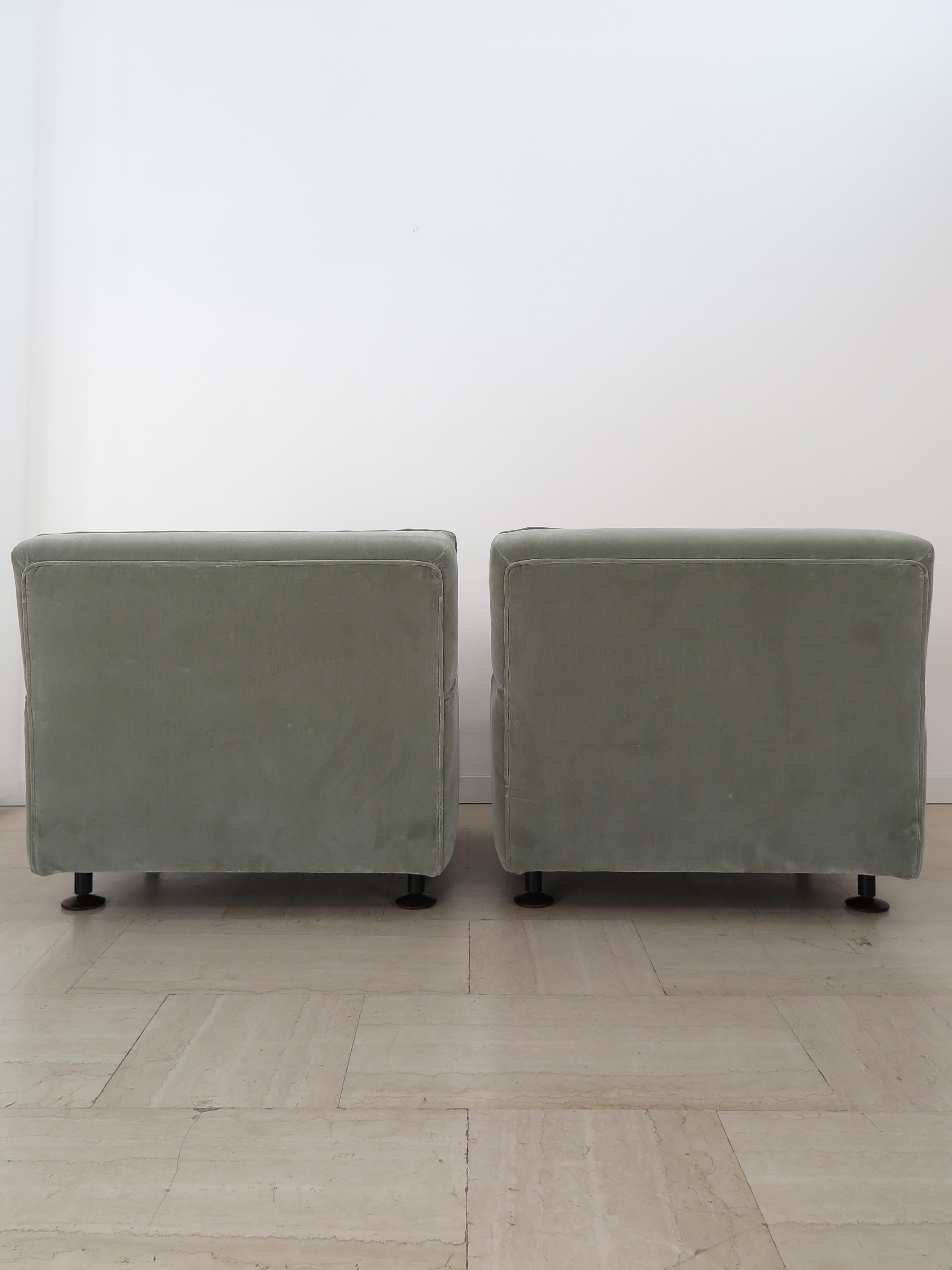 Marco Zanuso Italian Midcentury Velvet 