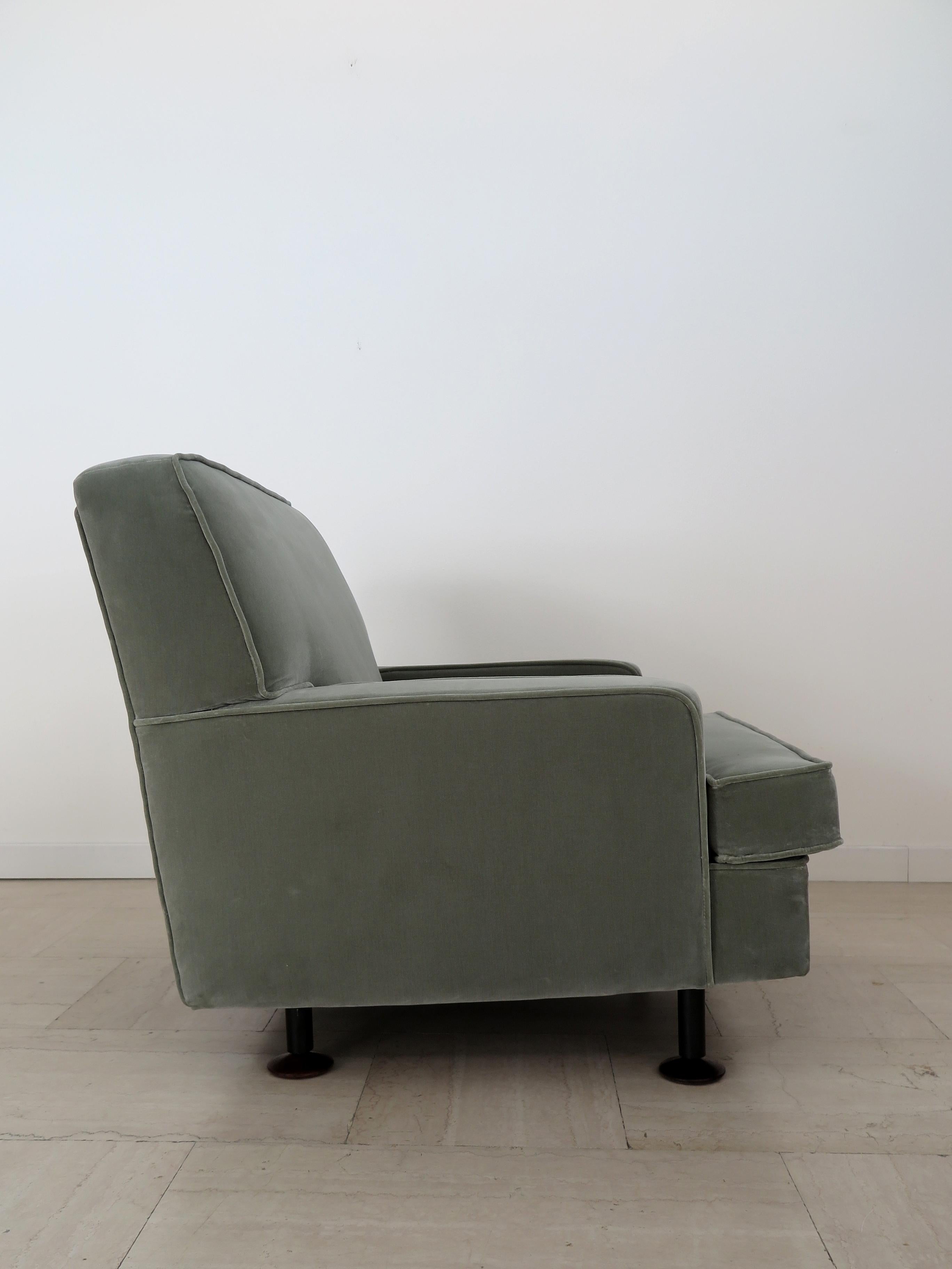 Marco Zanuso Italian Midcentury Velvet 