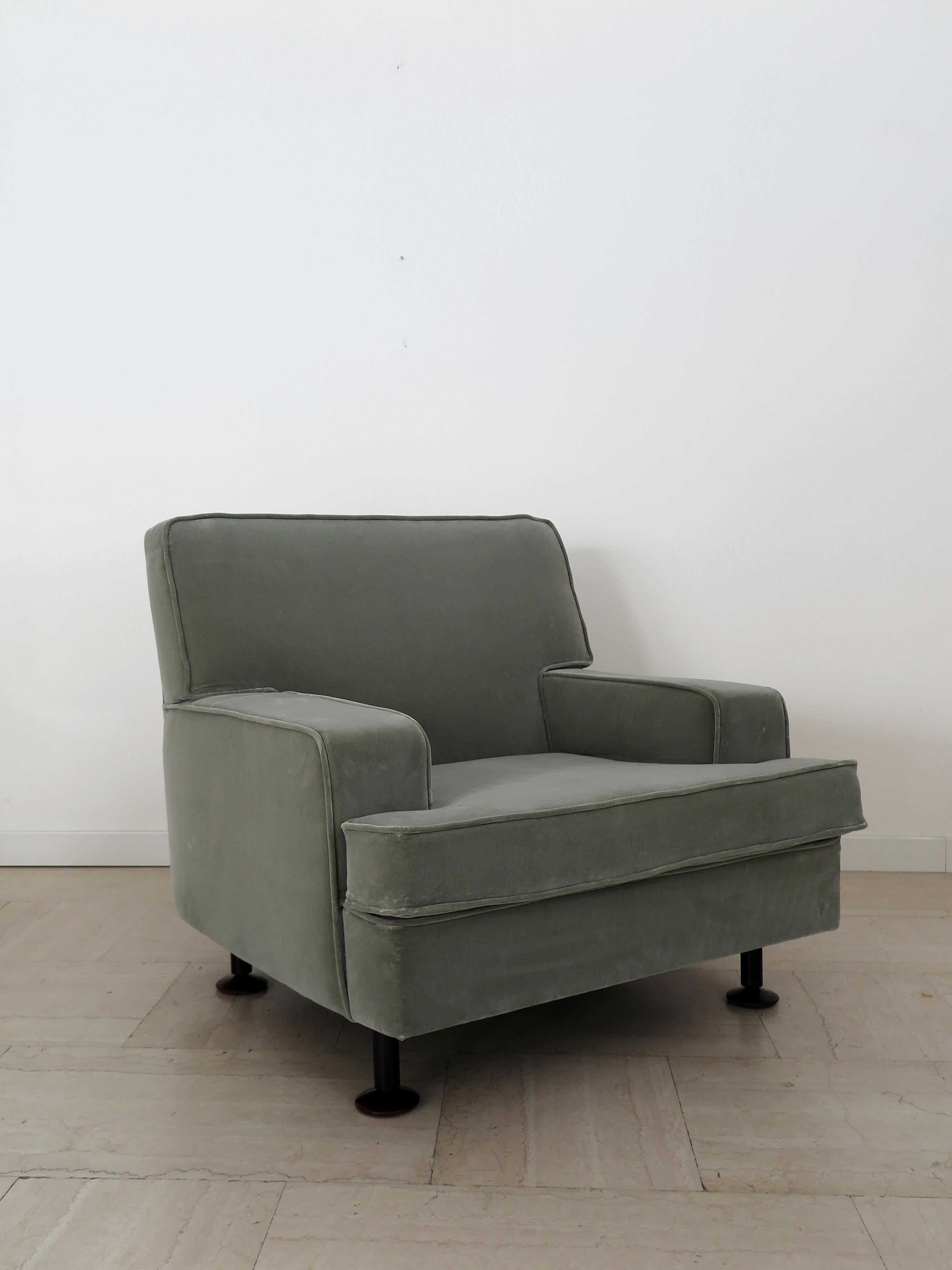 Marco Zanuso Italian Midcentury Velvet 