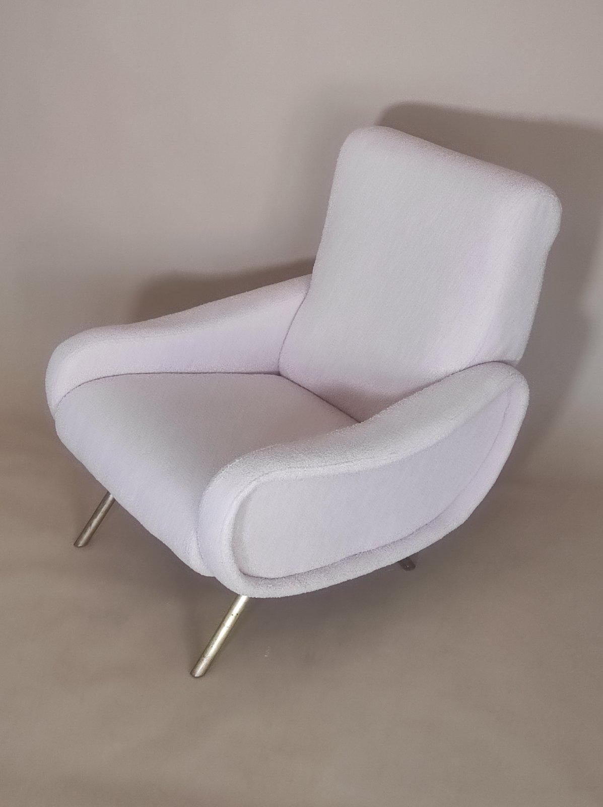 Laiton Marco Zanuso Lady Chair 1950s en vente