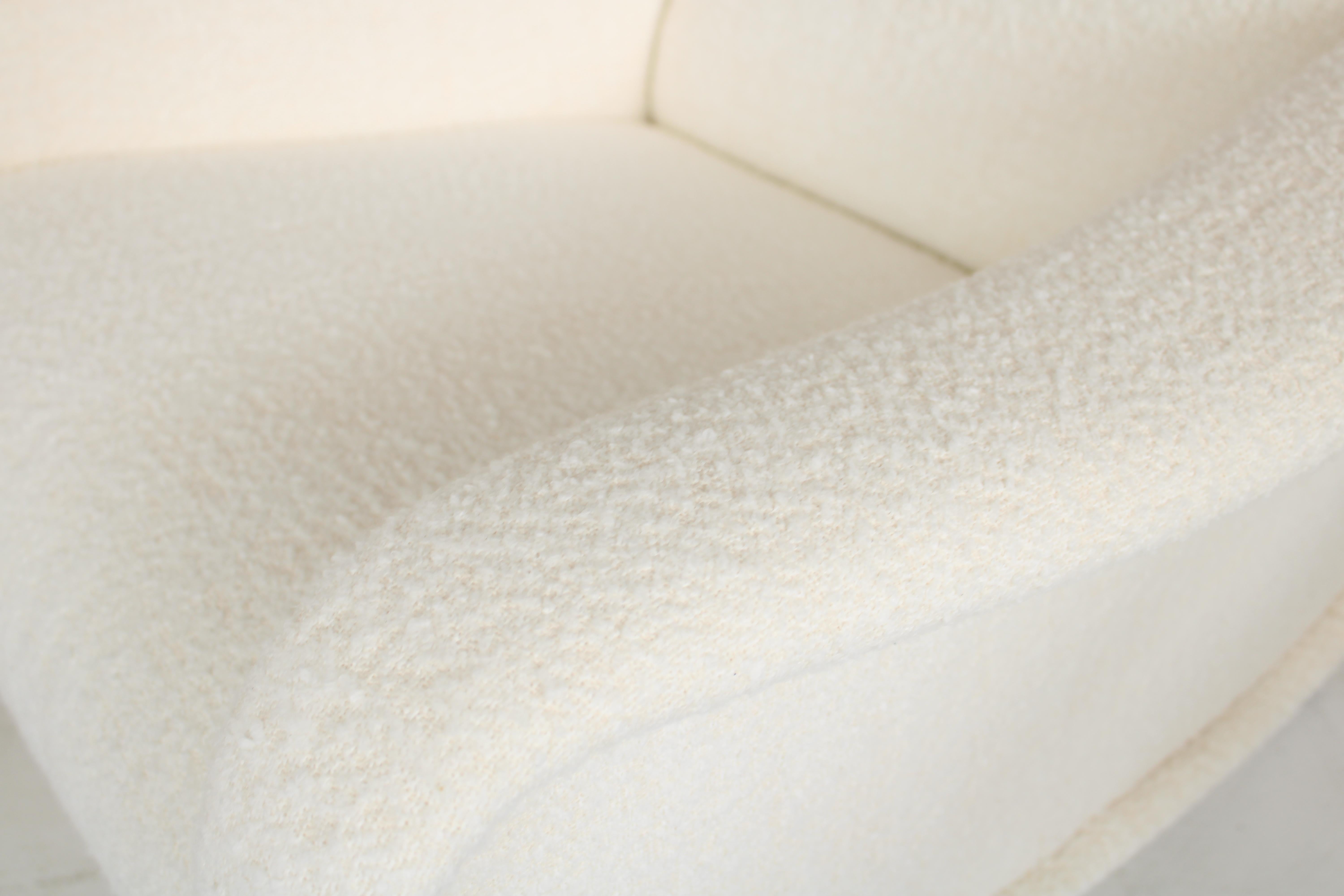 Marco Zanuso Lady Chair Italian Lounge by Arflex In Cream Italian Boucle Fabric 7
