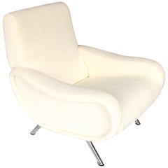 Marco Zanuso Lady Chair Italian Lounge by Arflex In Cream Italian Boucle Fabric
