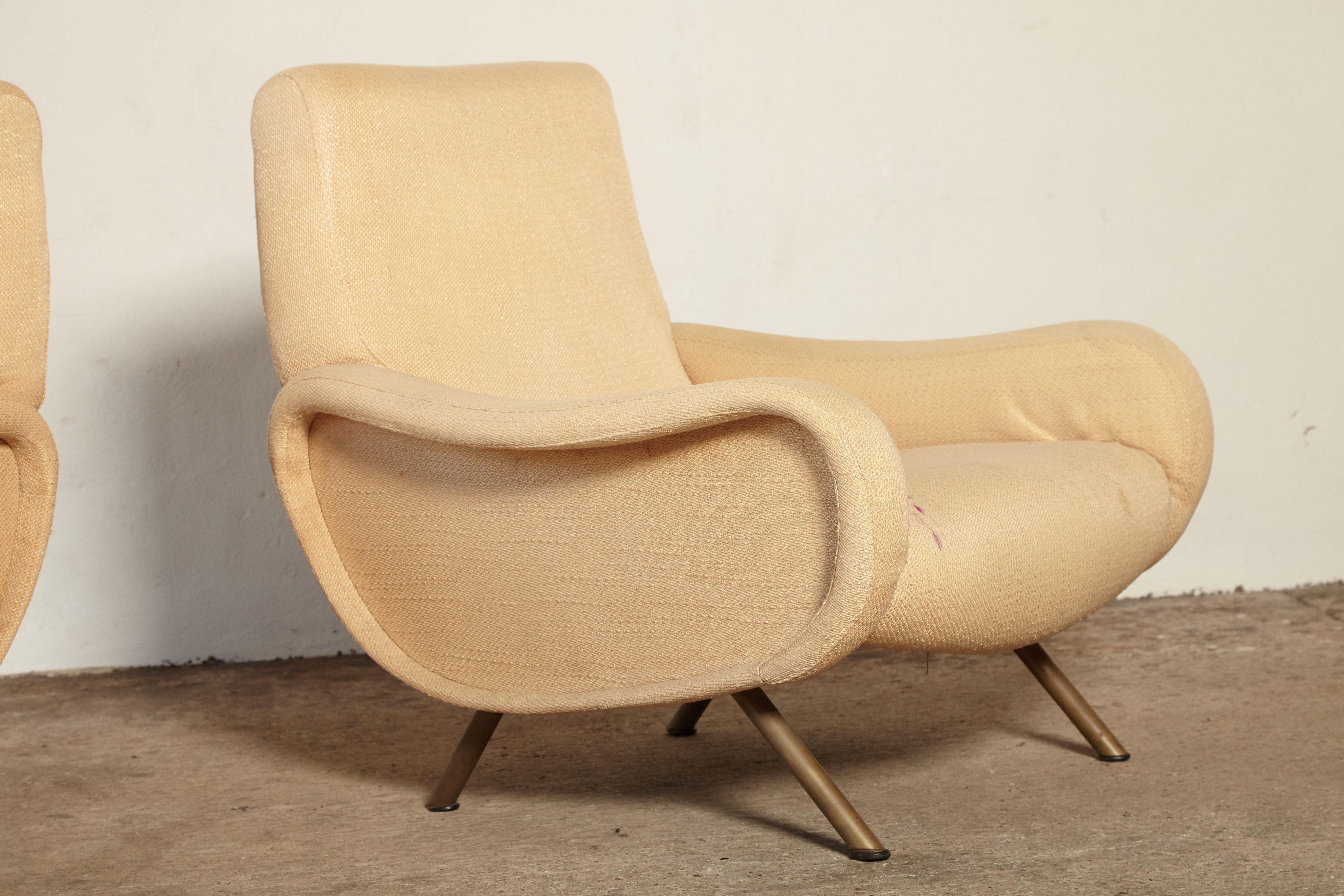 Marco Zanuso Lady Chairs, Arflex, Italy, 1950s, Includes Reupholstery in COM 1