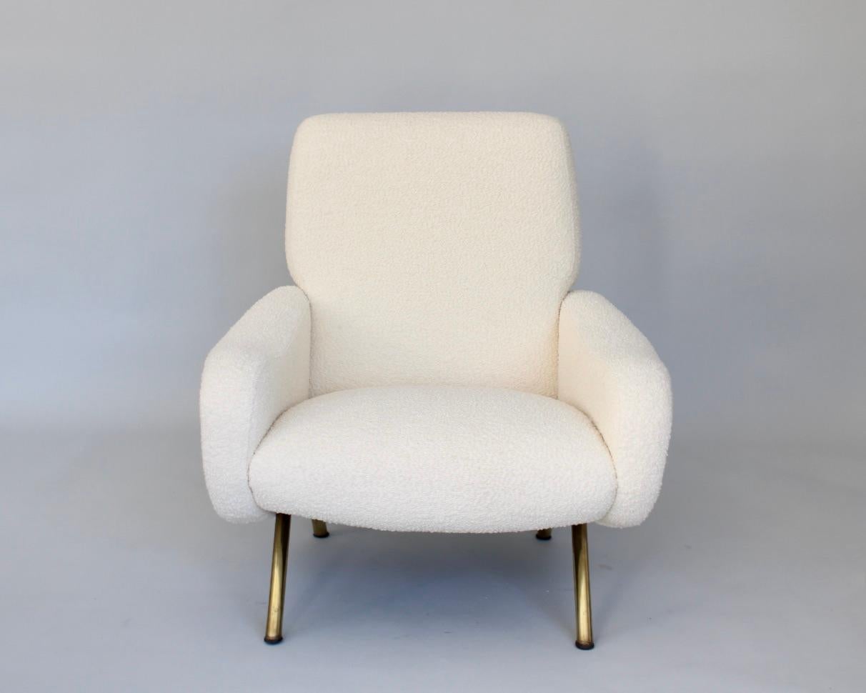 Marco Zanuso Lady Chairs Italian Lounge Arflex Cream Bisson Bruneel Boucle  For Sale 3
