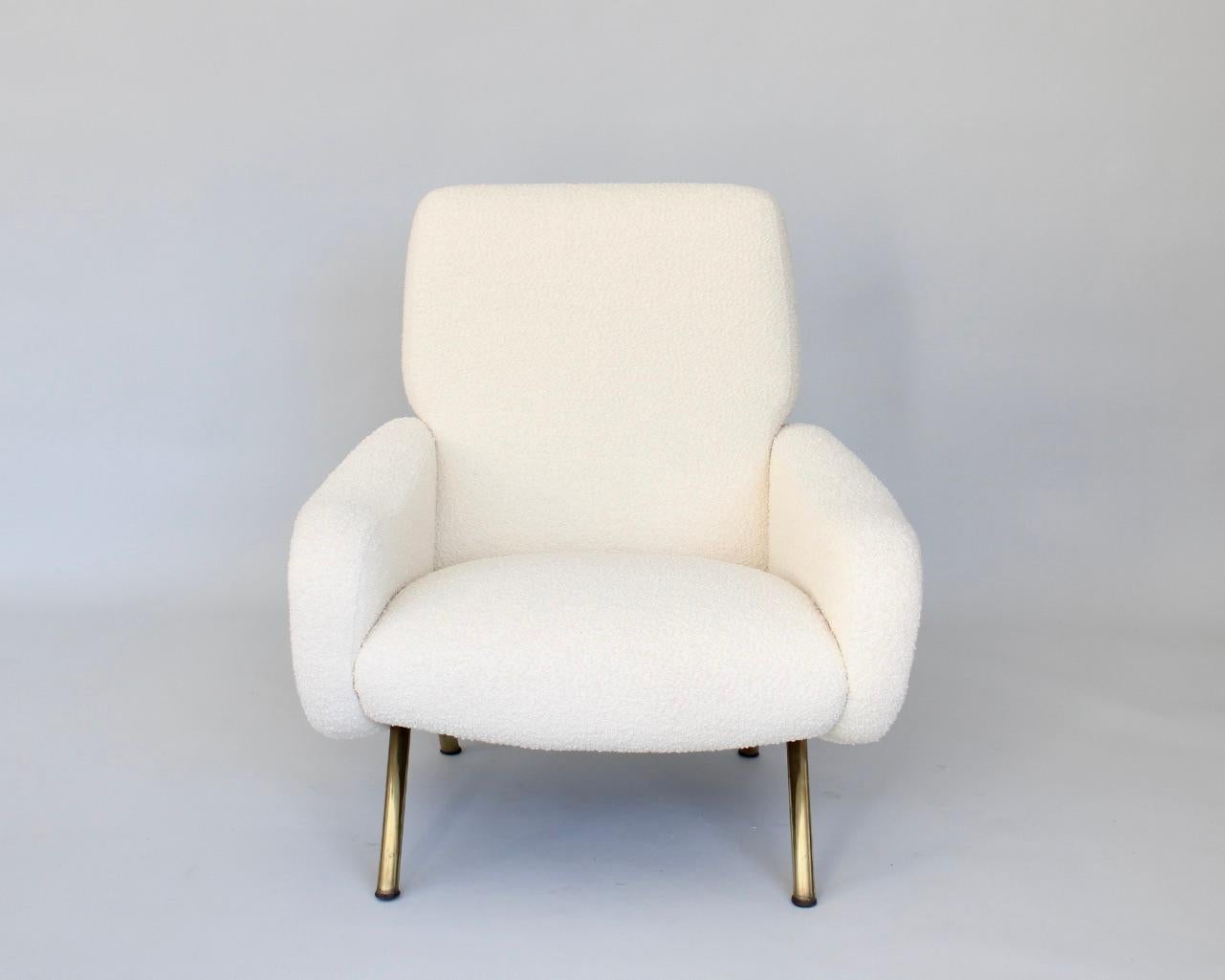 Marco Zanuso Lady Chairs Italian Lounge Arflex Cream Bisson Bruneel Boucle  For Sale 4