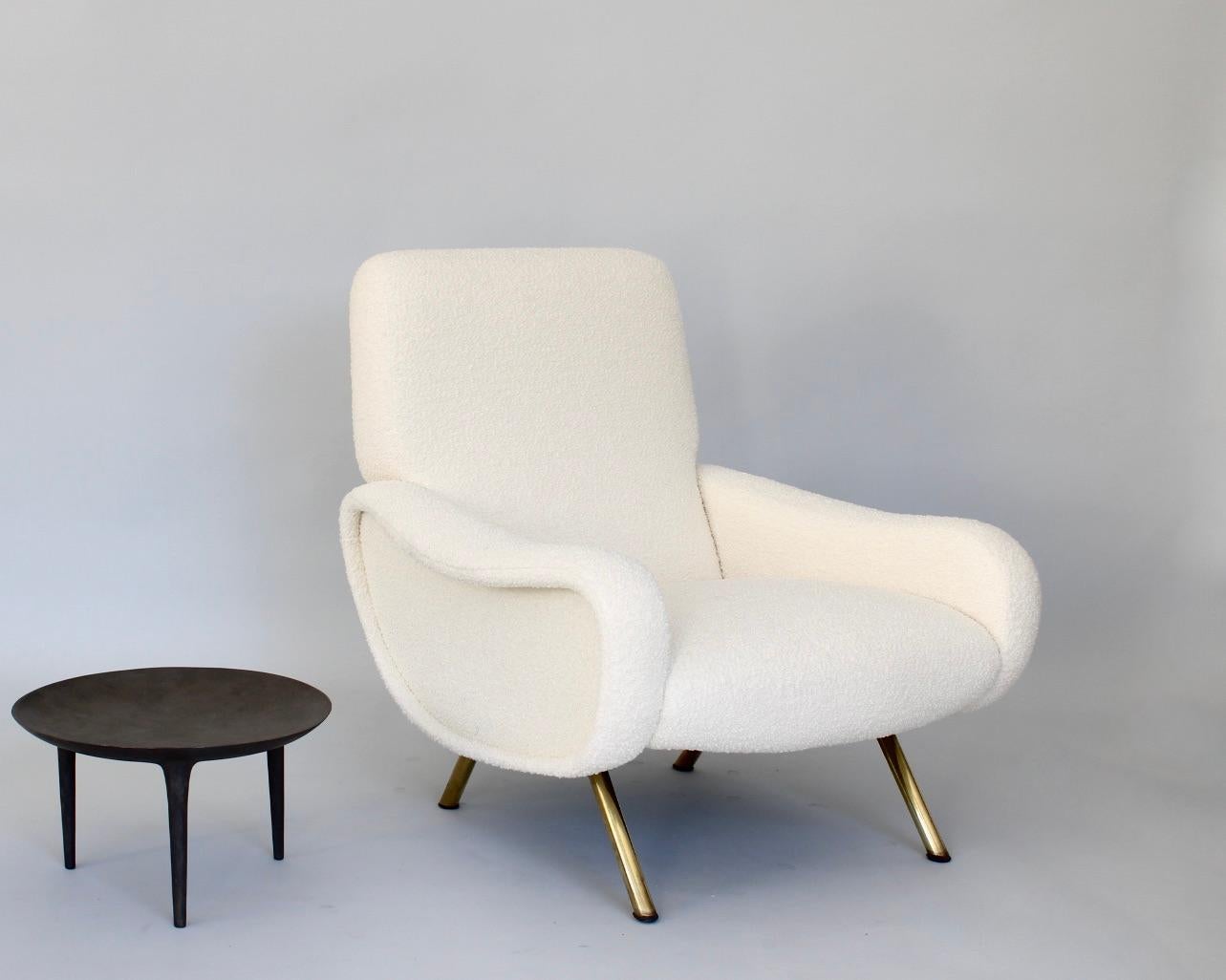 Marco Zanuso Lady Chairs Italian Lounge Arflex Cream Bisson Bruneel Boucle  For Sale 5
