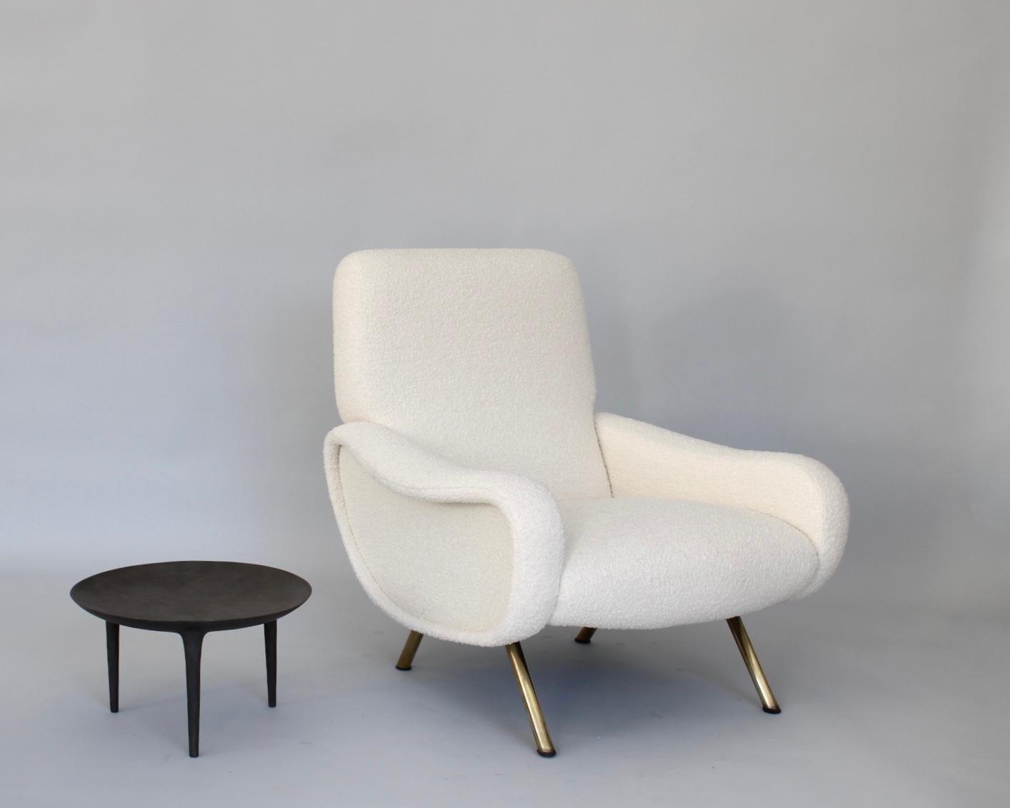 Marco Zanuso Lady Chairs Italian Lounge Arflex Cream Bisson Bruneel Boucle  For Sale 6