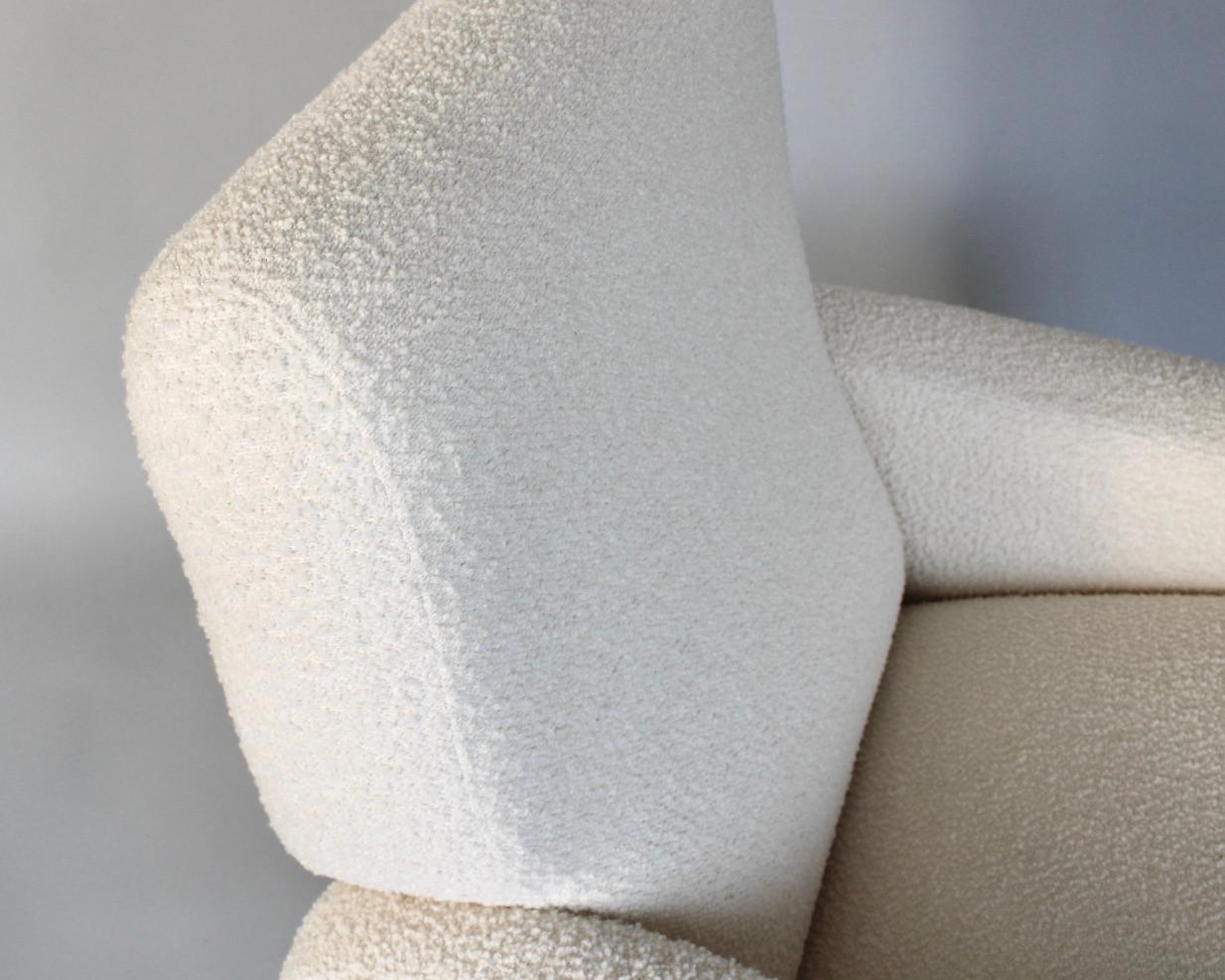 Marco Zanuso Lady Chairs Italian Lounge Arflex Cream Bisson Bruneel Boucle  For Sale 7