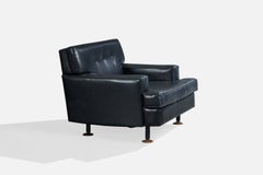 Marco Zanuso, Lounge Chair, Leather, Metal, Wood, Italy, 1960s