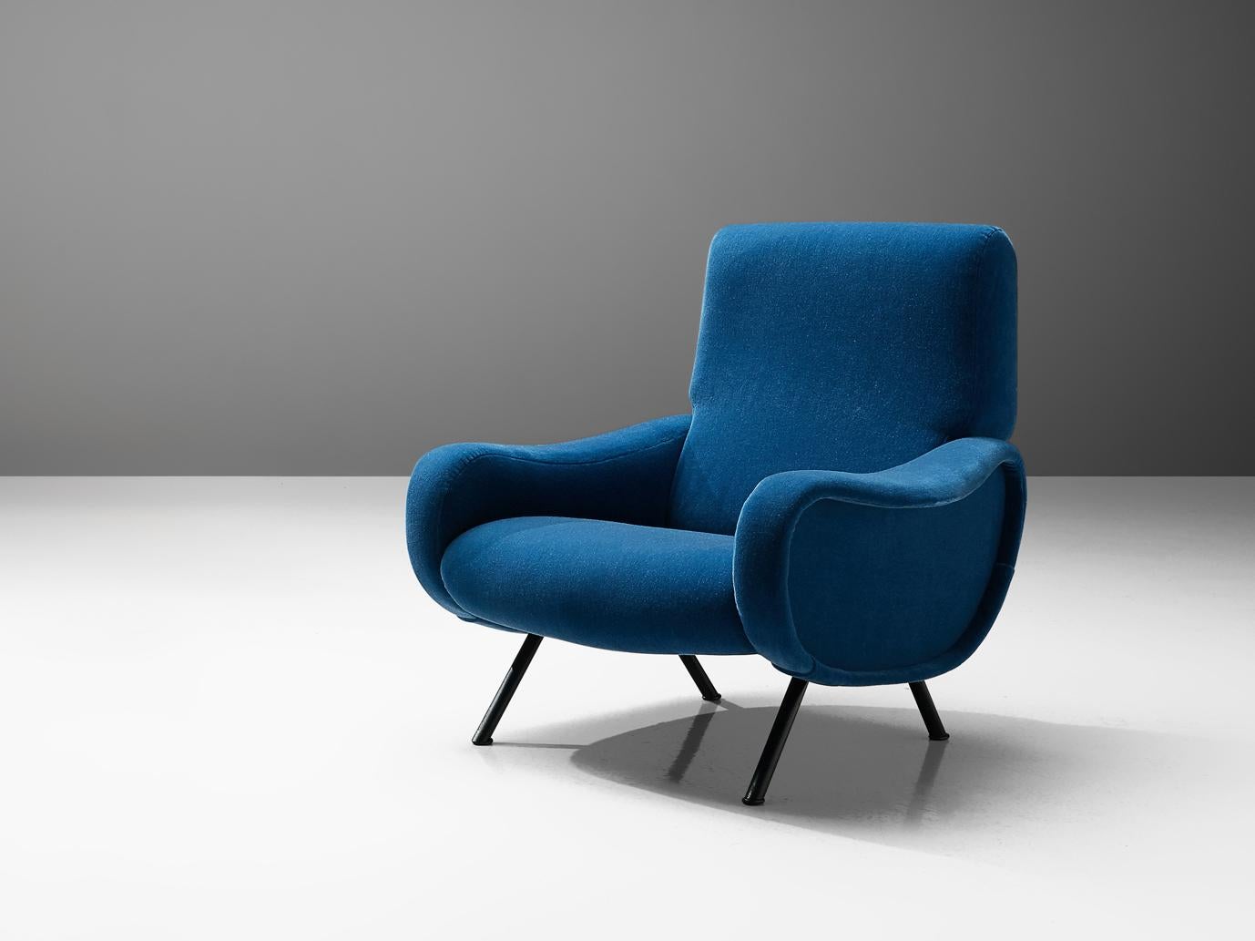 Marco Zanuso for Arflex, reupholstered lounge chair, fabric, metal, Italy, 1950s

An icon of 1950s’ Italian Design, the 'Lady' armchair is appreciated for its contemporary construction, a symbol of innovation supreme, in terms of style, materials,
