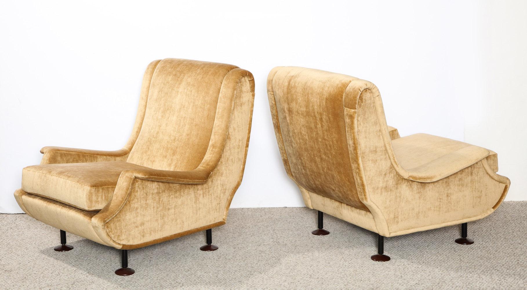 Mid-Century Modern Marco Zanuso Lounge Chairs