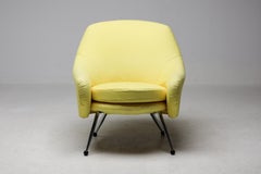 Marco Zanuso Martingala Chair – Vivid Yellow Cotton Upholstery