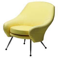 Marco Zanuso Martingala Chair – Vivid Yellow Cotton Upholstery