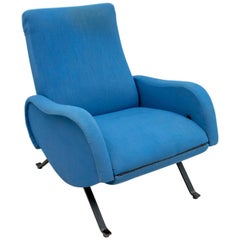 Marco Zanuso Mid-Century Modern Italian Reclining Armchair, 1950s