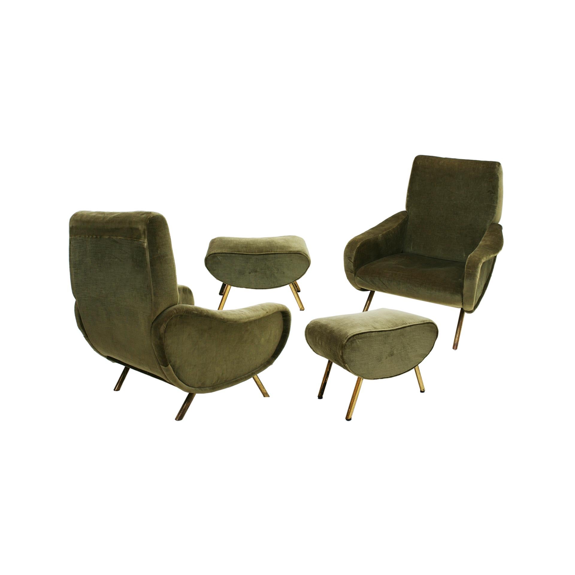 Marco Zanuso Mid-Century Modern Lady Italian Armchairs Edited by Arflex In Good Condition For Sale In Madrid, ES