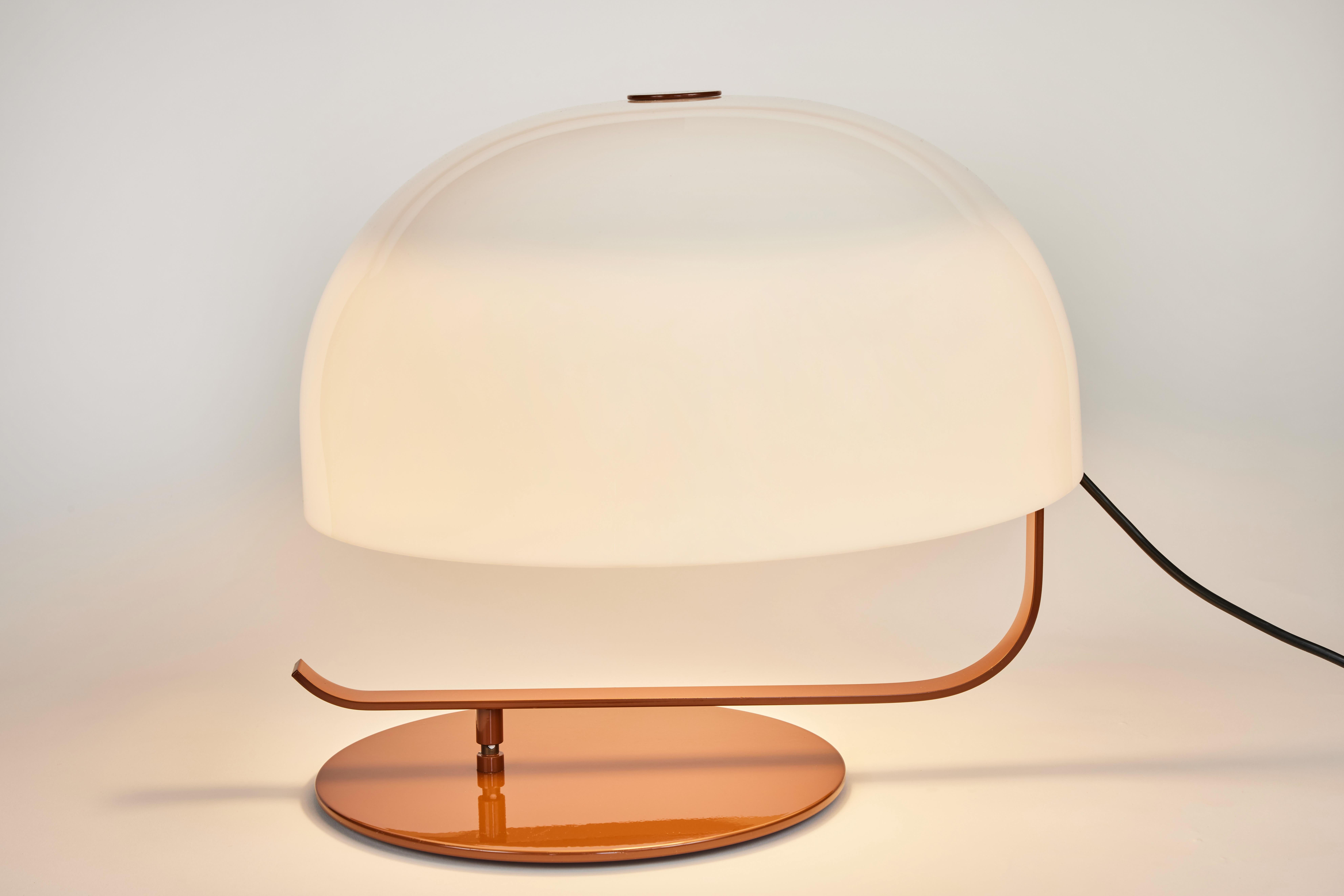 Contemporary Marco Zanuso Model 275 'Zanuso' Table Lamp in White and Brown for Oluce For Sale
