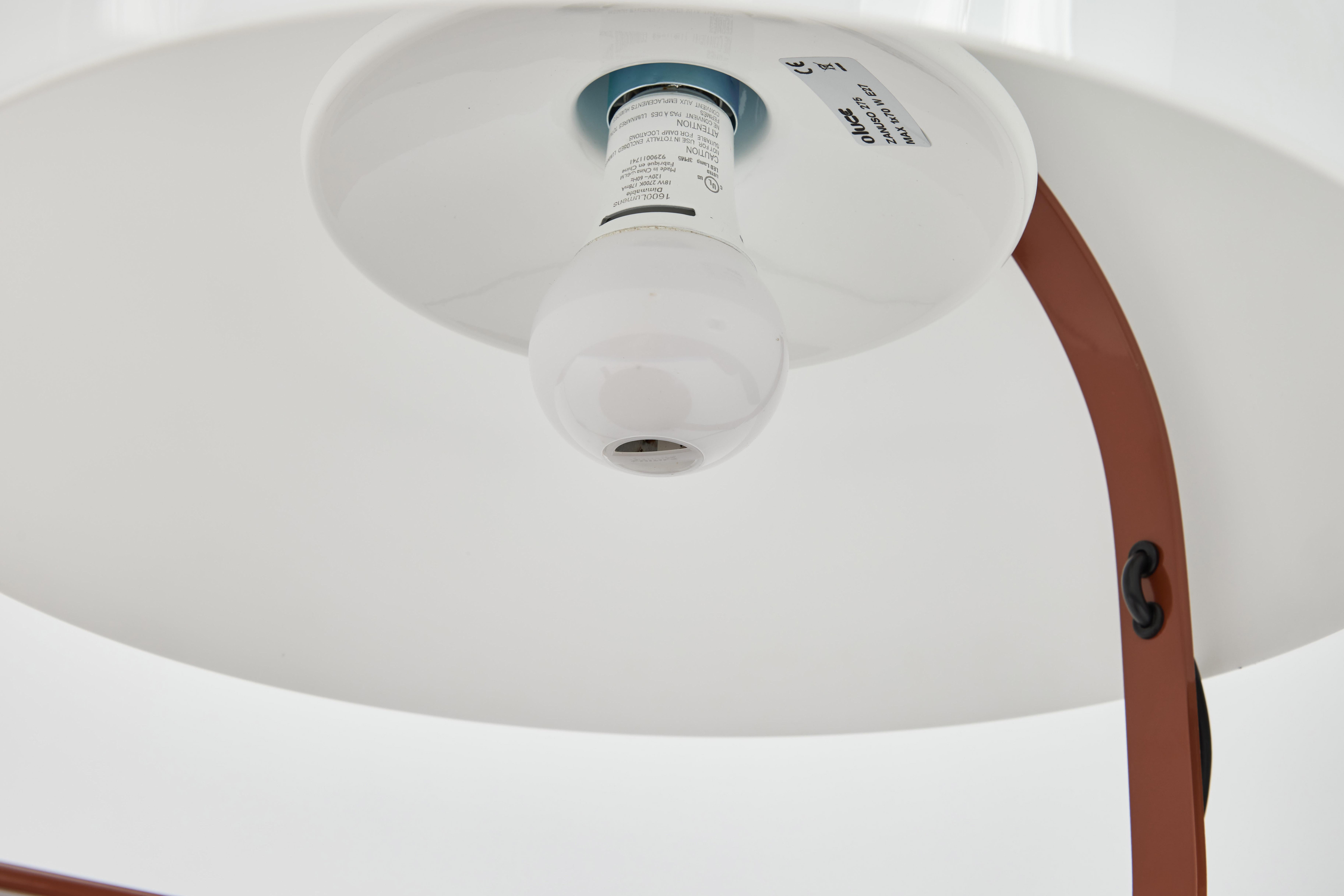 Marco Zanuso Model 275 'Zanuso' Table Lamp in White and Brown for Oluce For Sale 3