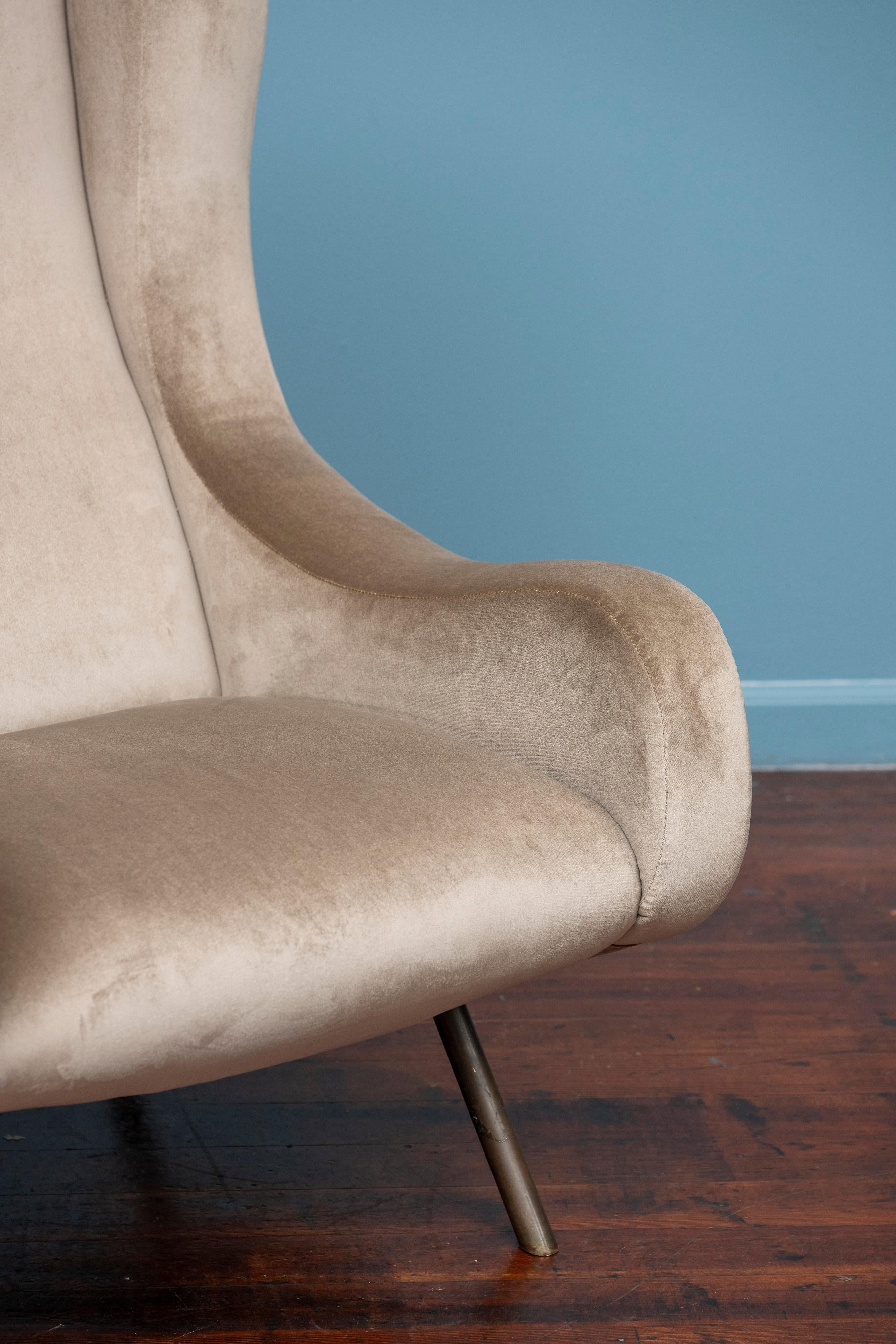 Italian Marco Zanuso Original Senior Lounge Chair for Arflex For Sale