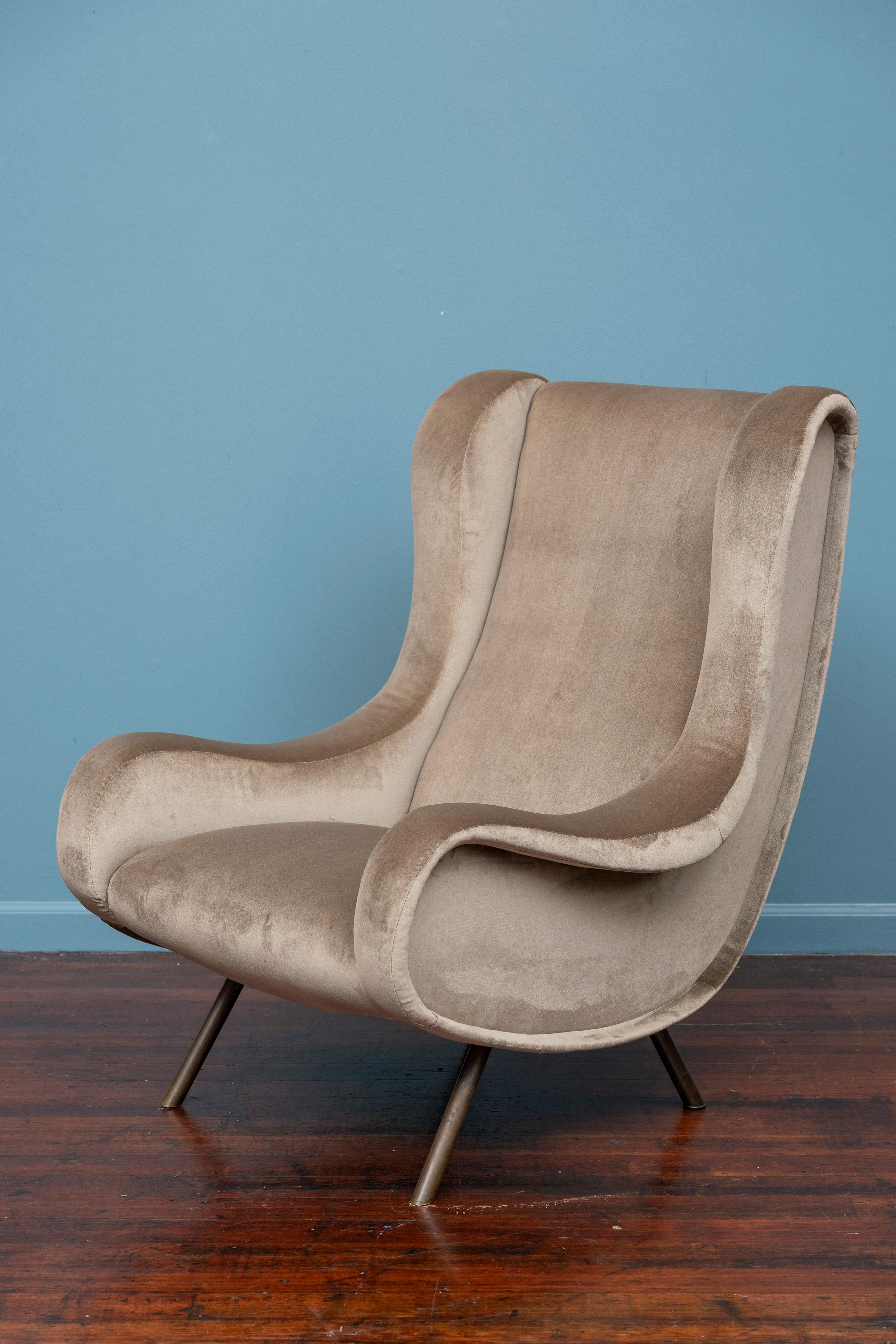 Marco Zanuso Original Senior Lounge Chair for Arflex In Good Condition For Sale In San Francisco, CA