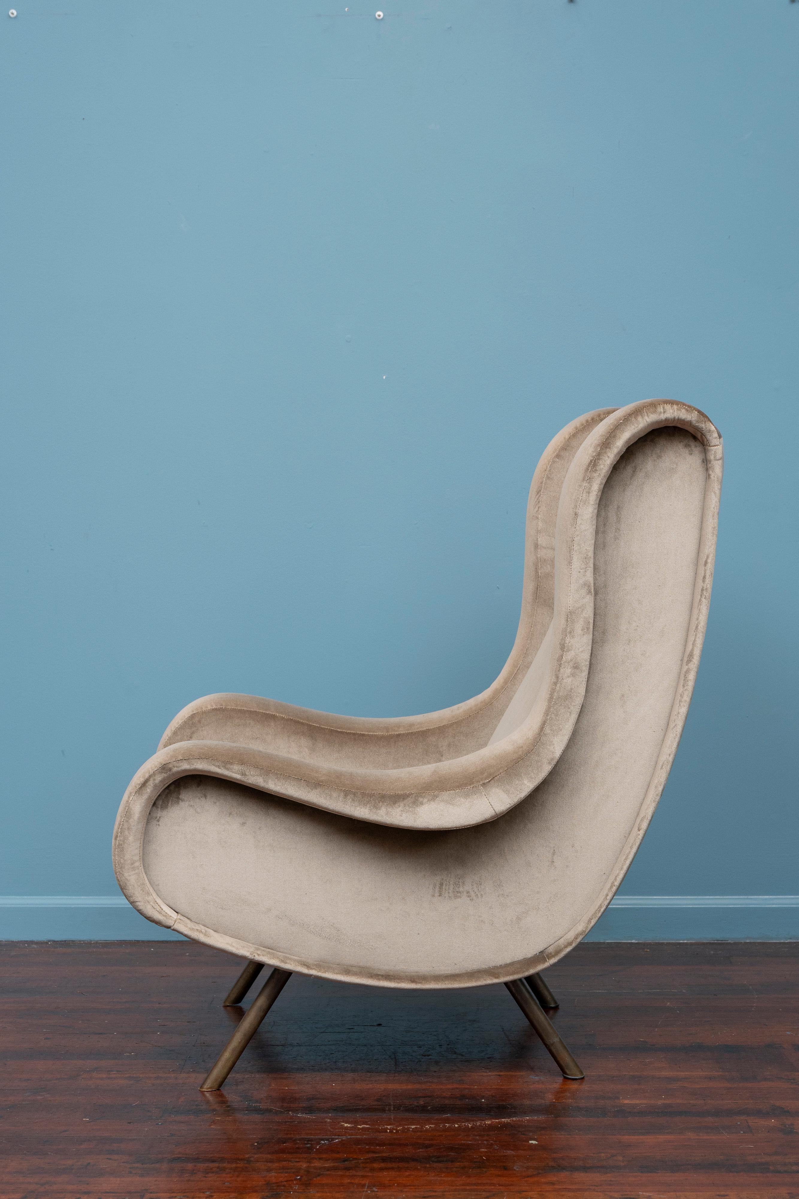 Mid-20th Century Marco Zanuso Original Senior Lounge Chair for Arflex For Sale
