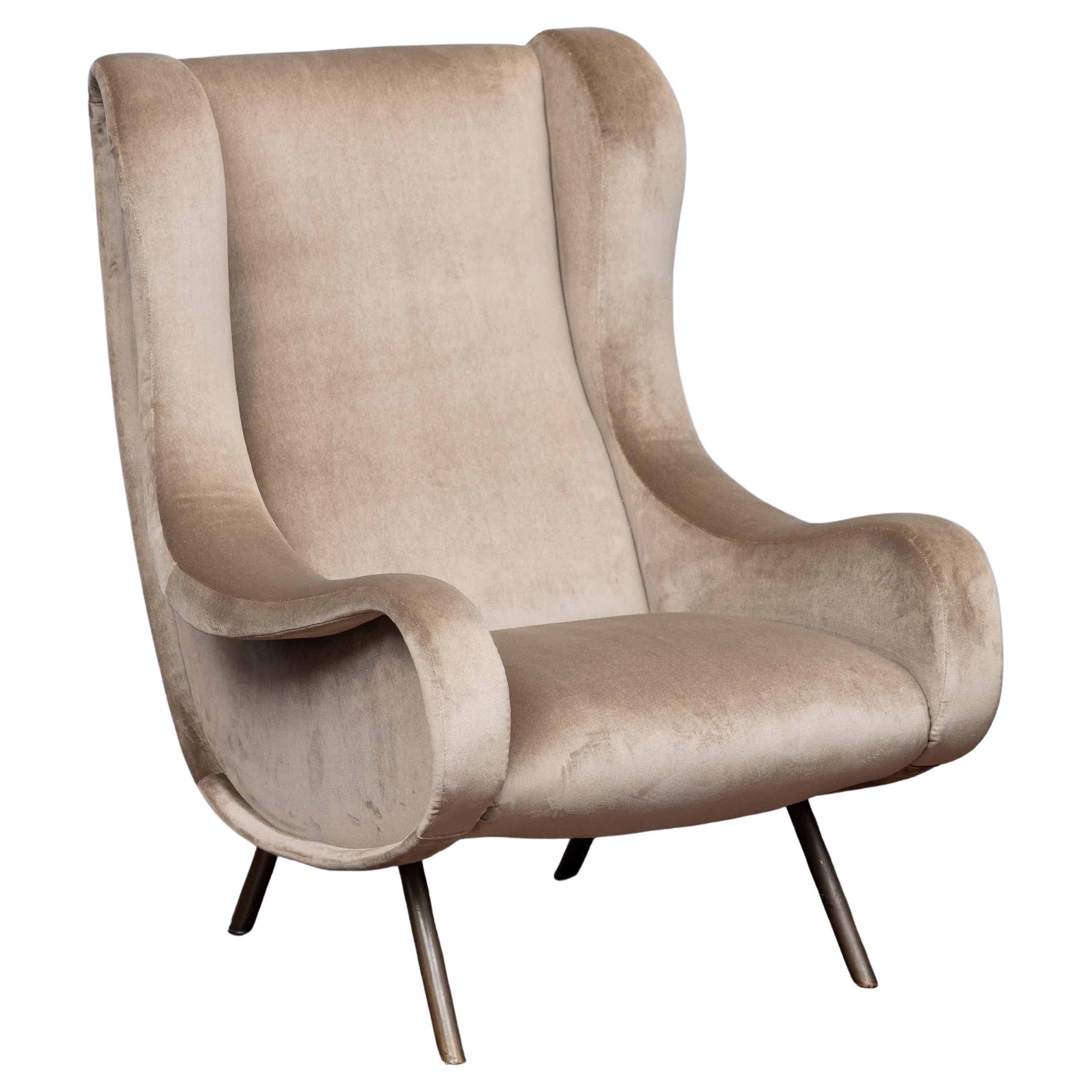 Marco Zanuso Original Senior Lounge Chair for Arflex For Sale