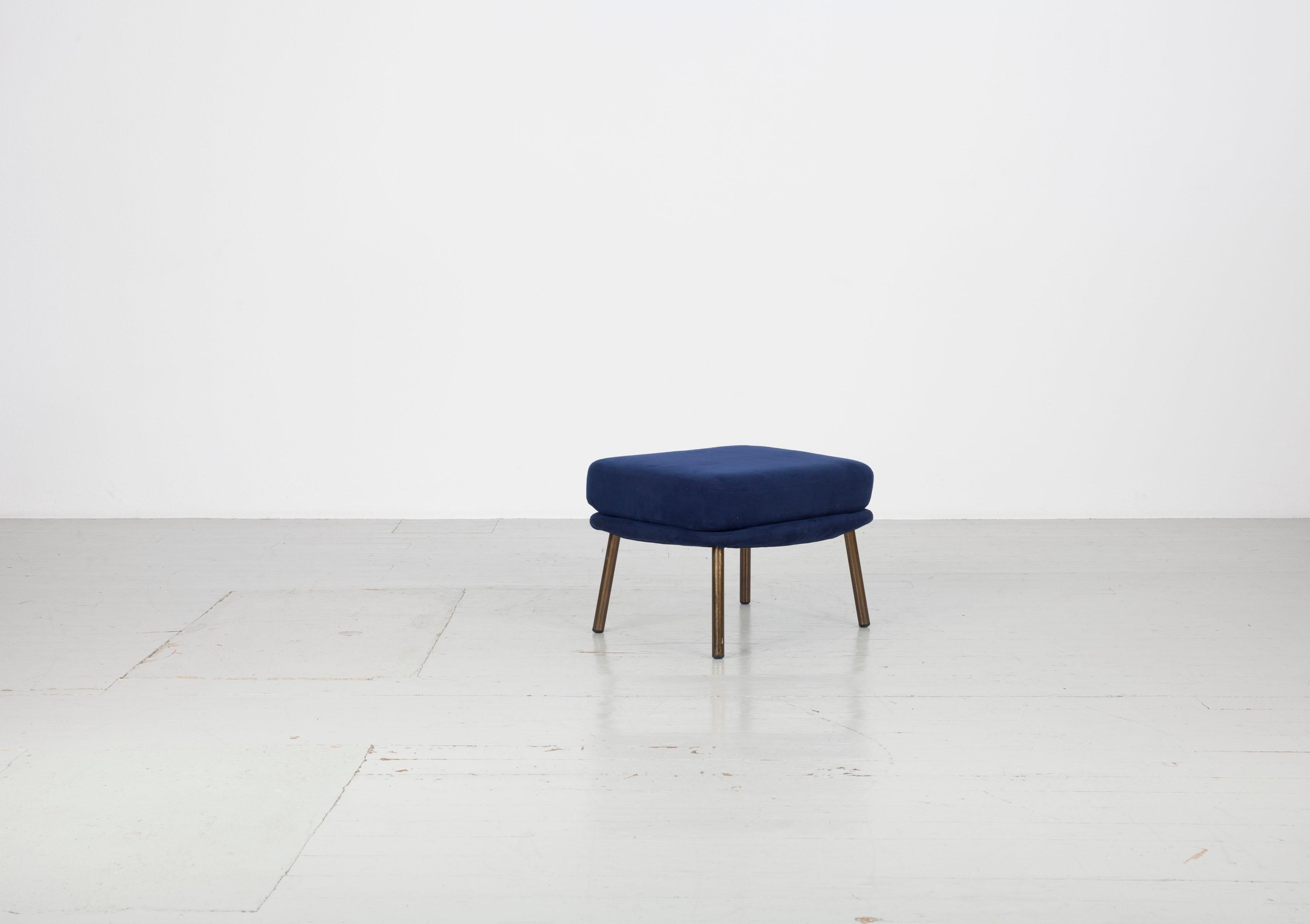 Otomana Marco Zanuso, Tubular de latón, tela. Arflex, 1950, Italia. Moderno de mediados de siglo en venta