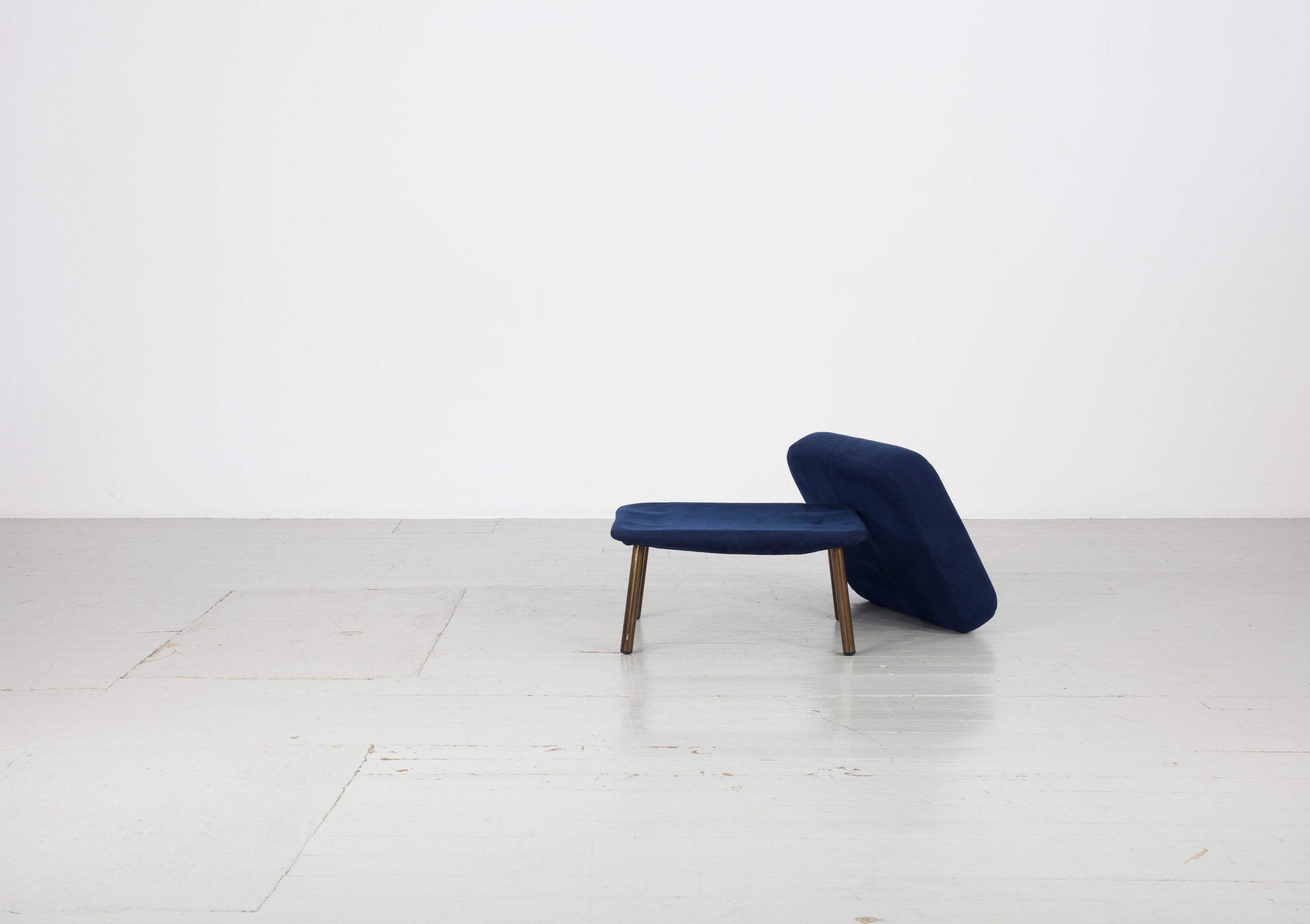 Otomana Marco Zanuso, Tubular de latón, tela. Arflex, 1950, Italia. siglo XX en venta