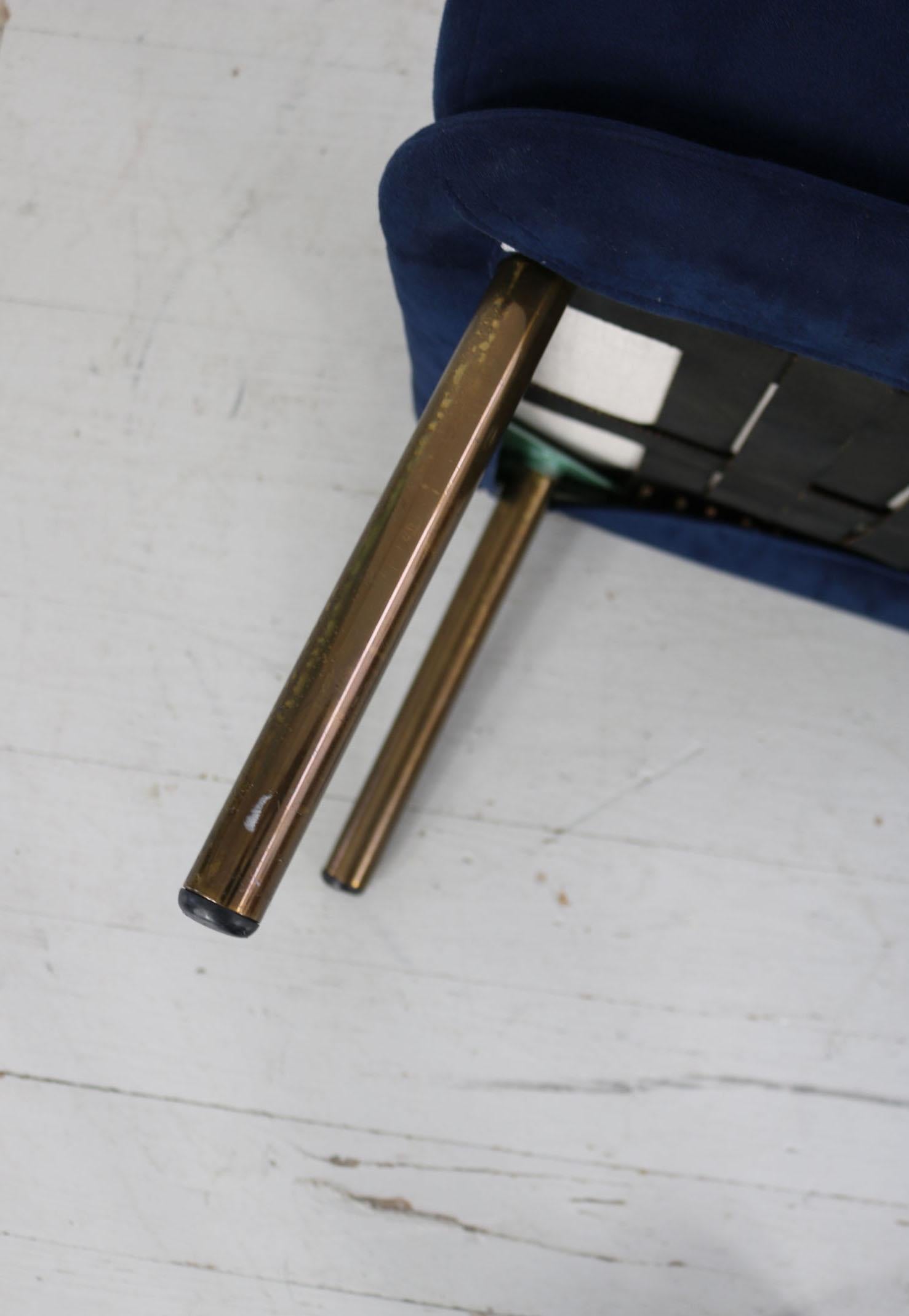 Otomana Marco Zanuso, Tubular de latón, tela. Arflex, 1950, Italia. en venta 2