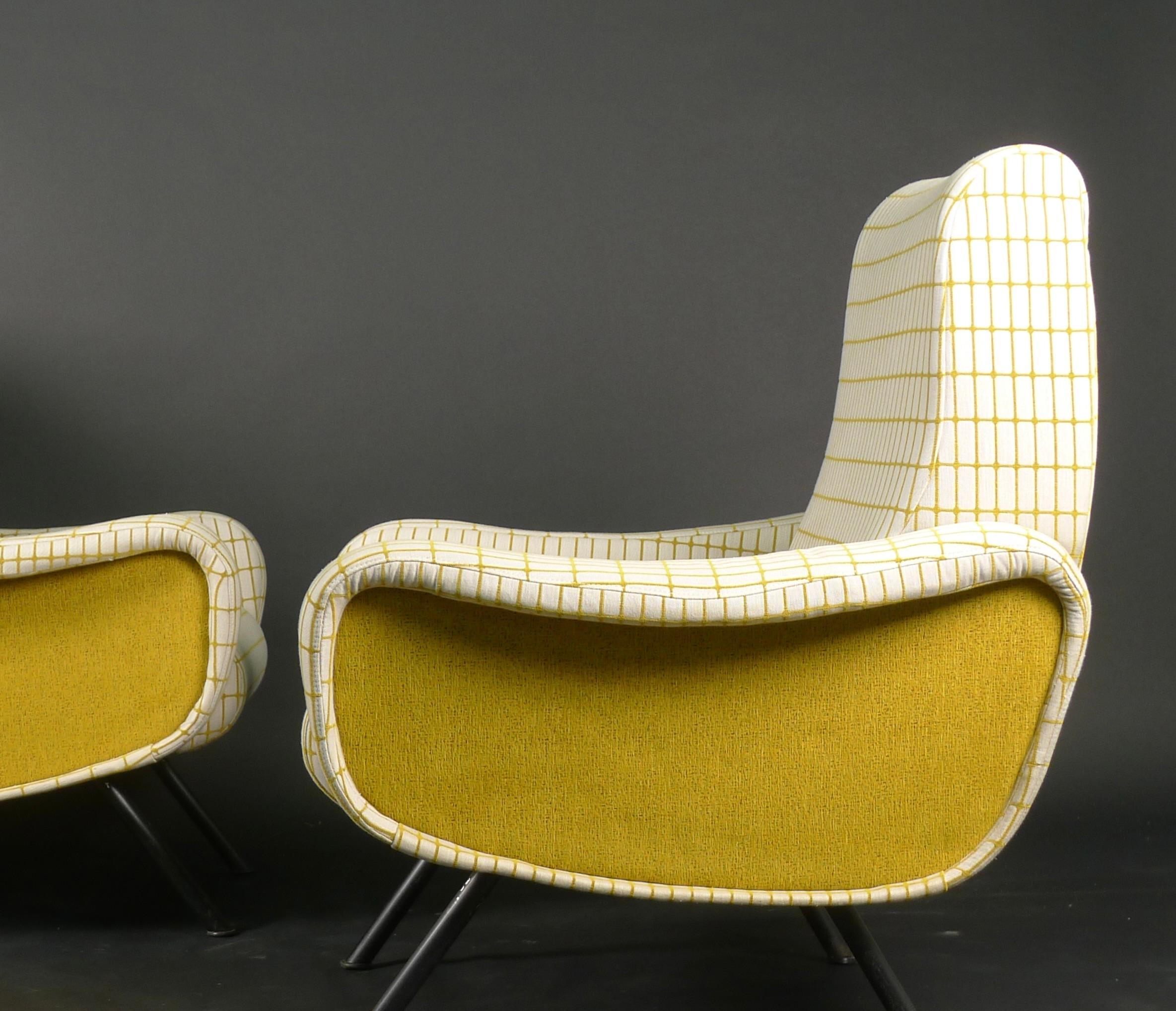 Marco Zanuso, Pair of Lady Chairs, 1950s, Made by Arflex, Italy