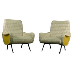 Paire de chaises Lady de Marco Zanuso, années 1950, fabriquées par Arflex, Italie, retapissées