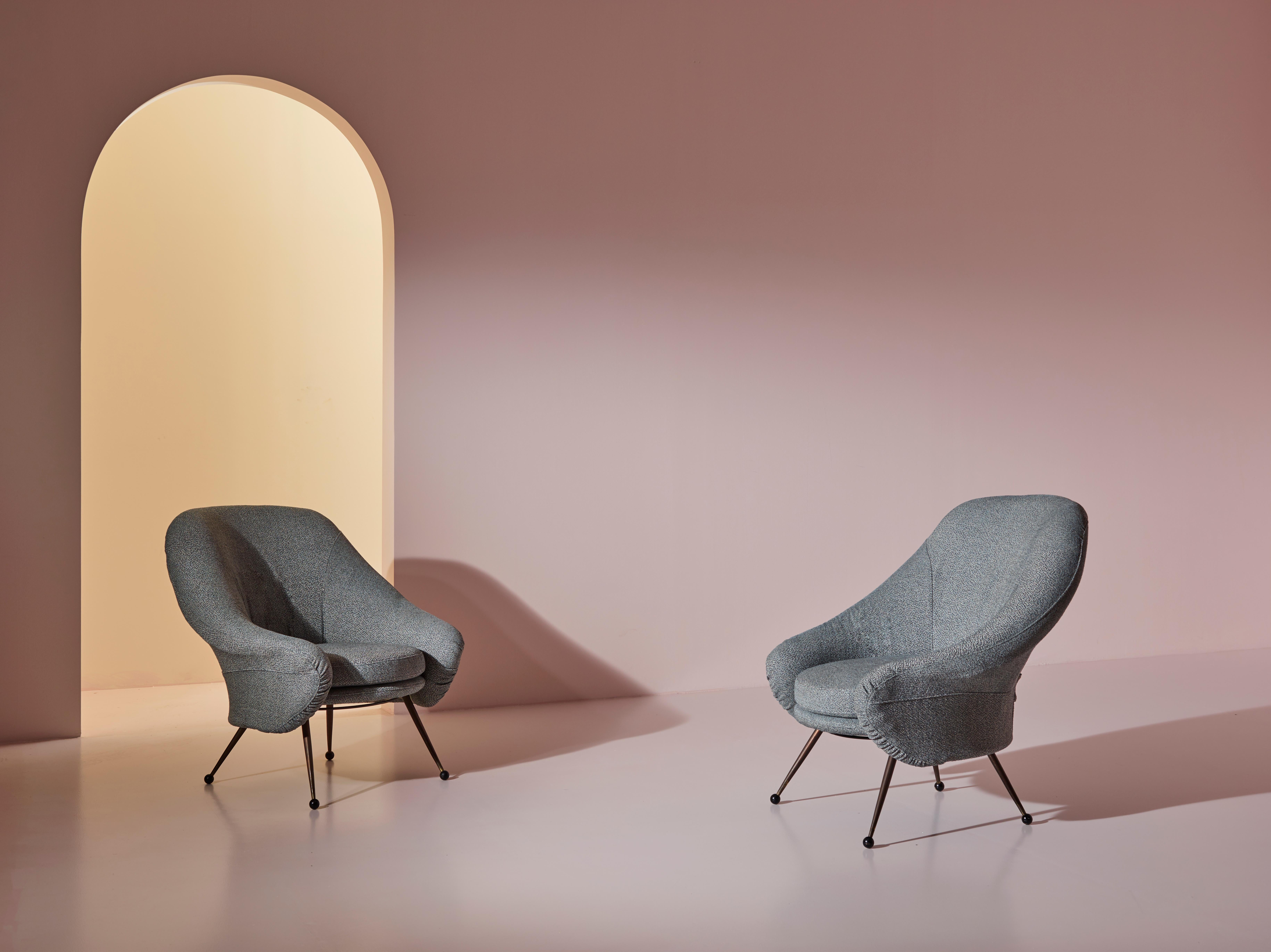 Paar Martingala-Sessel von Marco Zanuso für Arflex, Italien, 1950er Jahre (Moderne der Mitte des Jahrhunderts) im Angebot