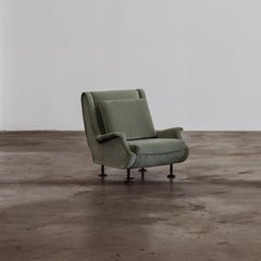 Marco Zanuso "Regent" Armchair for Arflex, Sage Green Velvet, 1960