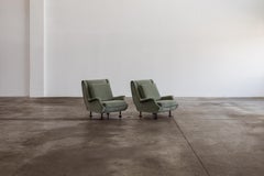 Marco Zanuso "Regent" Armchairs for Arflex, Sage Green Velvet, 1960, Set of 2