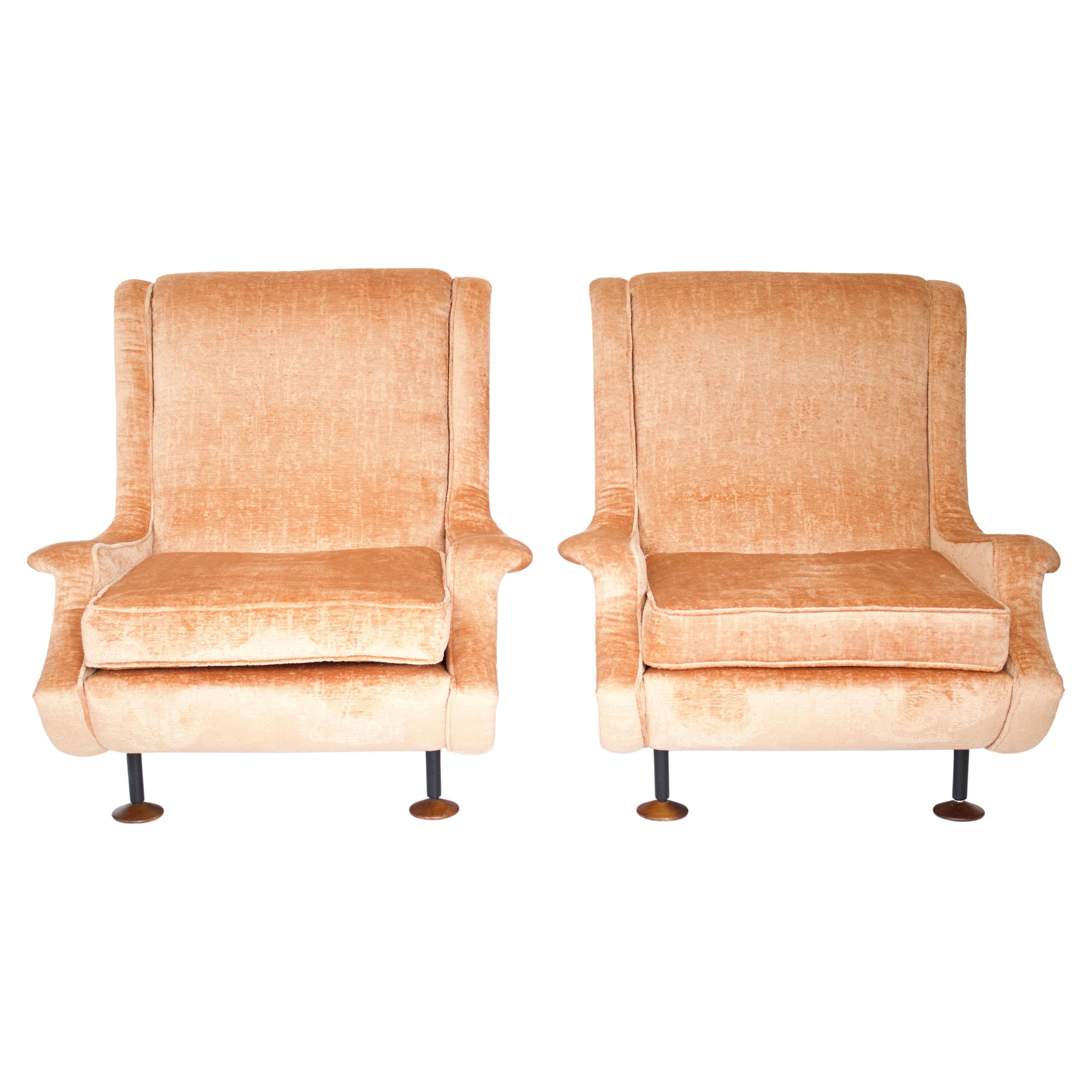 Marco Zanuso Pair of Regent Lounge Chairs for Arflex, Italy, 1960s