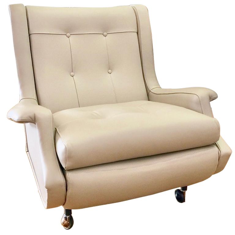 Marco Zanuso 'Regent' Lounge Chair, Arflex, Fully Restored Luxe Italian Leather For Sale